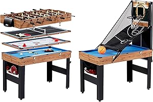 MD Sports 48" 5-in-1 Combo Game Table with Air Hockey, Billiards, Table...