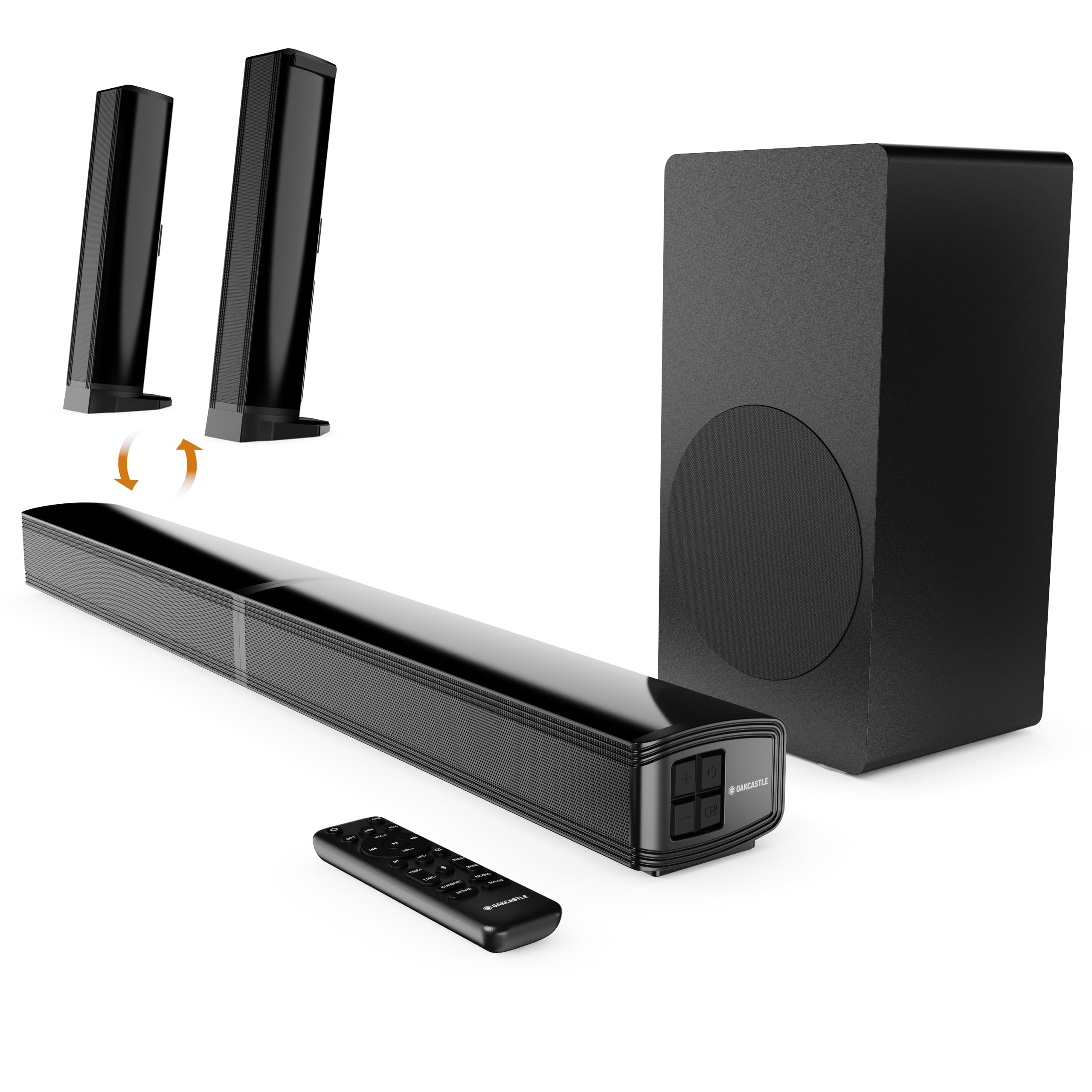 Oakcastle SB80 Xtra Barre de Son TV Bluetooth 5.3 200W 2.1 Caisson de Basses HDMI Arc