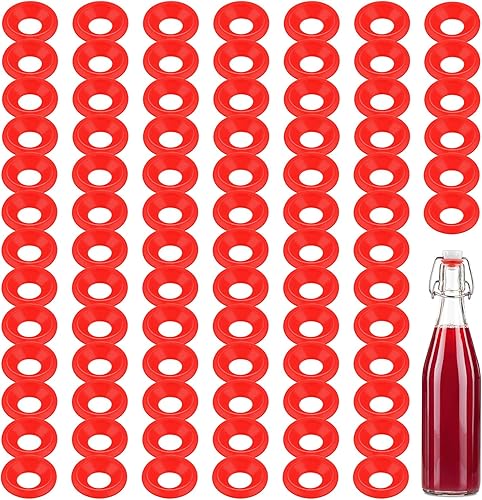70 juntas de goma de silicona para botellas abatibles, arandelas superiores oscilantes, sellos a prueba de fugas, compatibles con botellas Grolsch