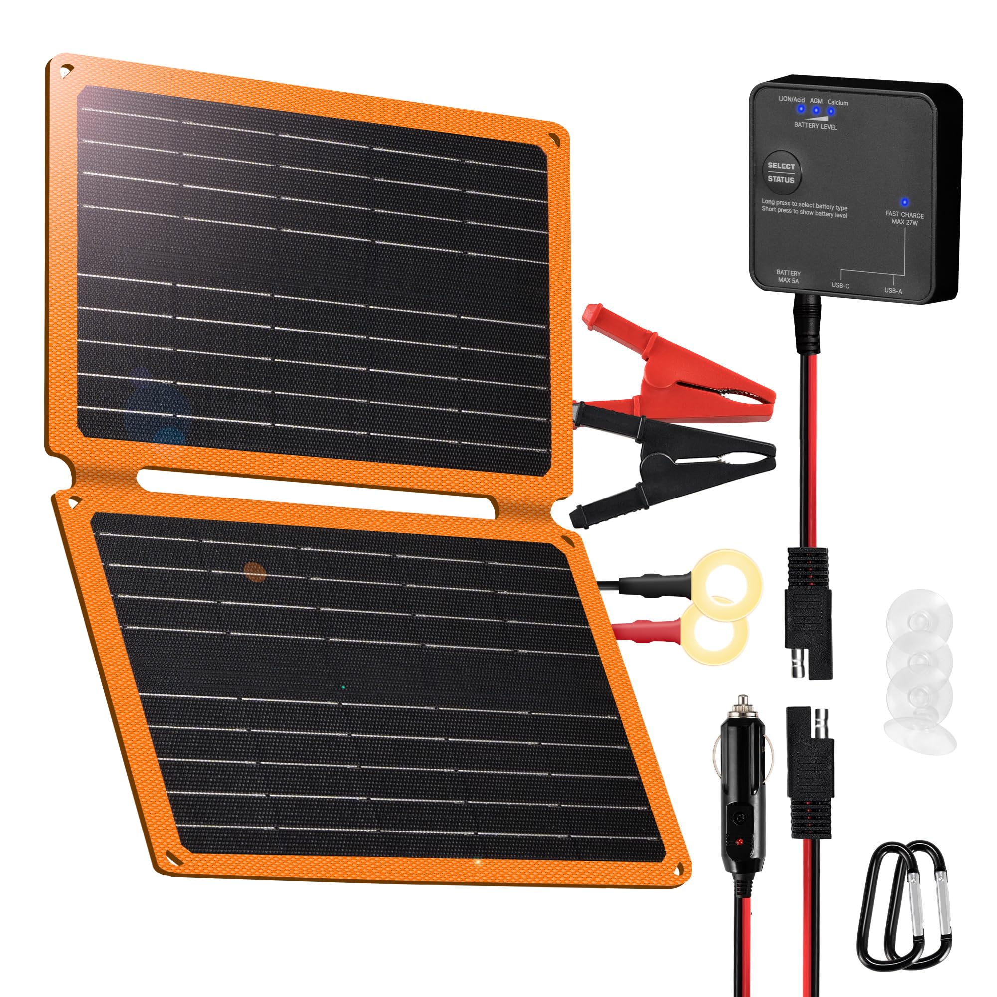 Amazon.com: FieryRed 20W 12V Solar Panel Car Battery Charger