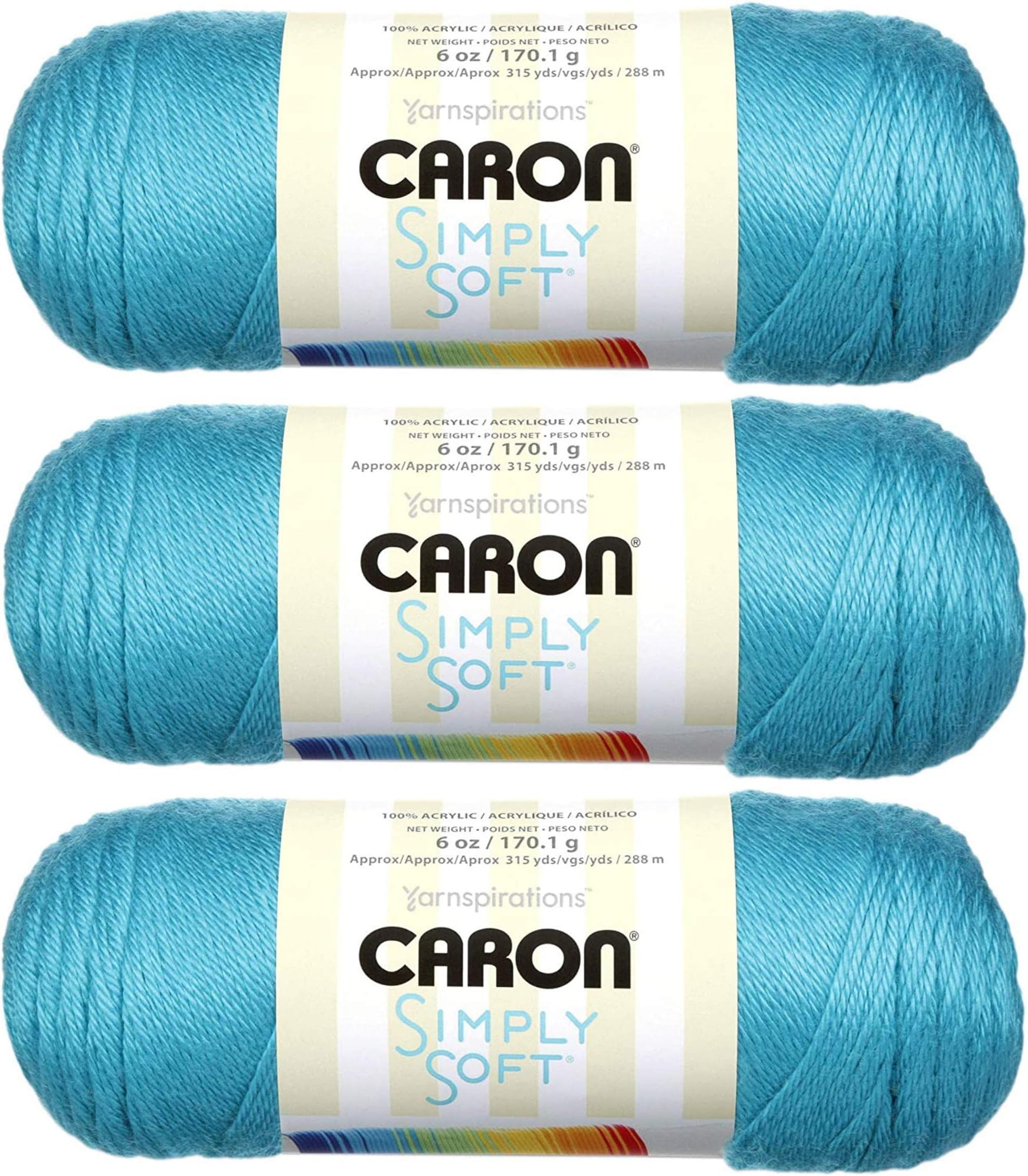Simply Soft Brites Yarn (3-Pack) Blue Mint H9700B-9608
