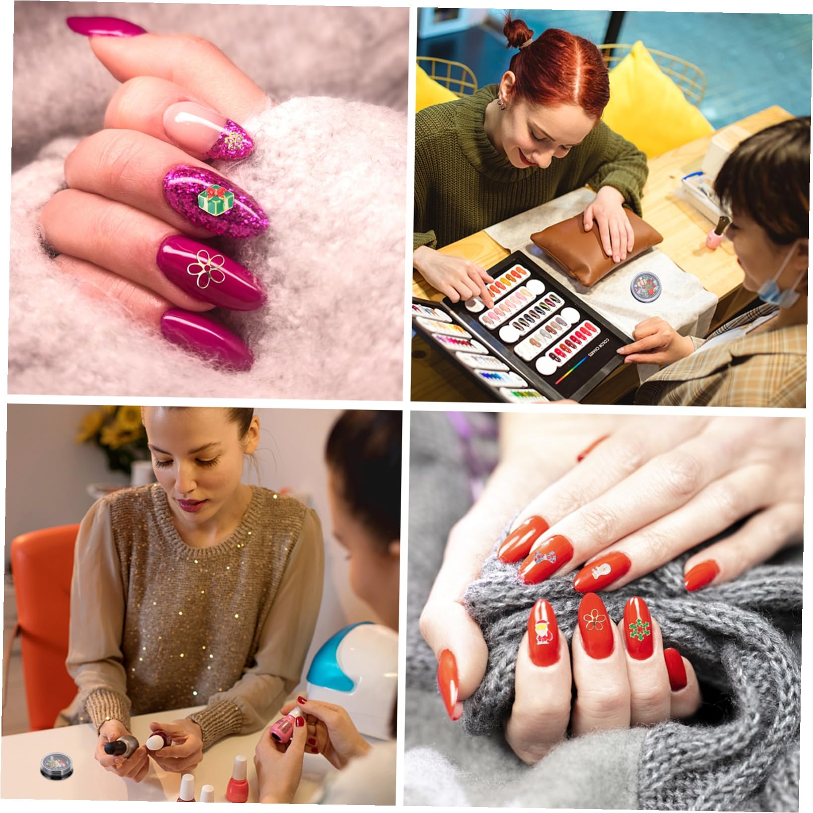 Healvian Boîtes De Charms De Noël Pour Nail Art Accessoires Manucure Créatifs Pour Décorations