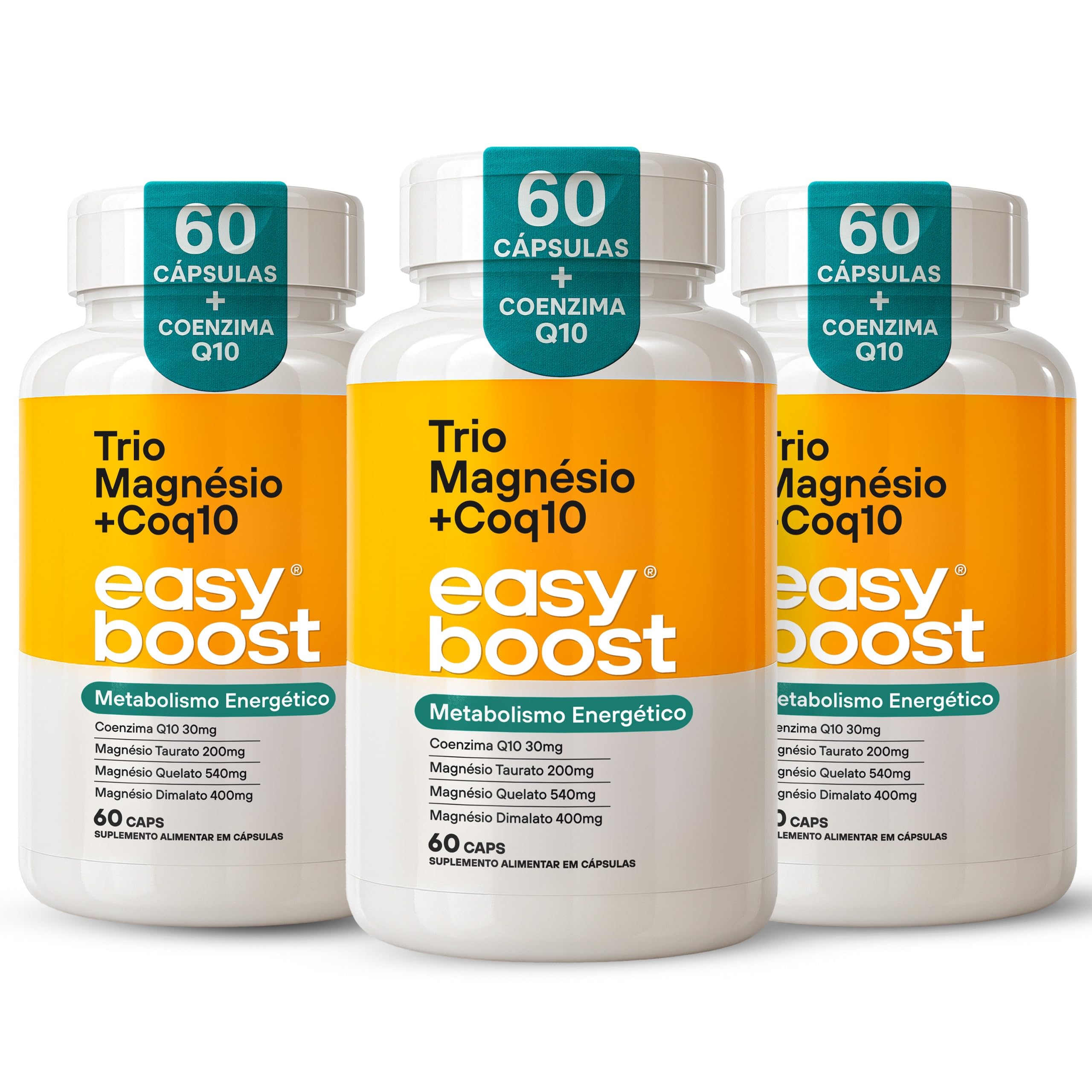 Trio Magnésio Dimalato Quelato Taurato + Coenzima Q10 Easy Boost