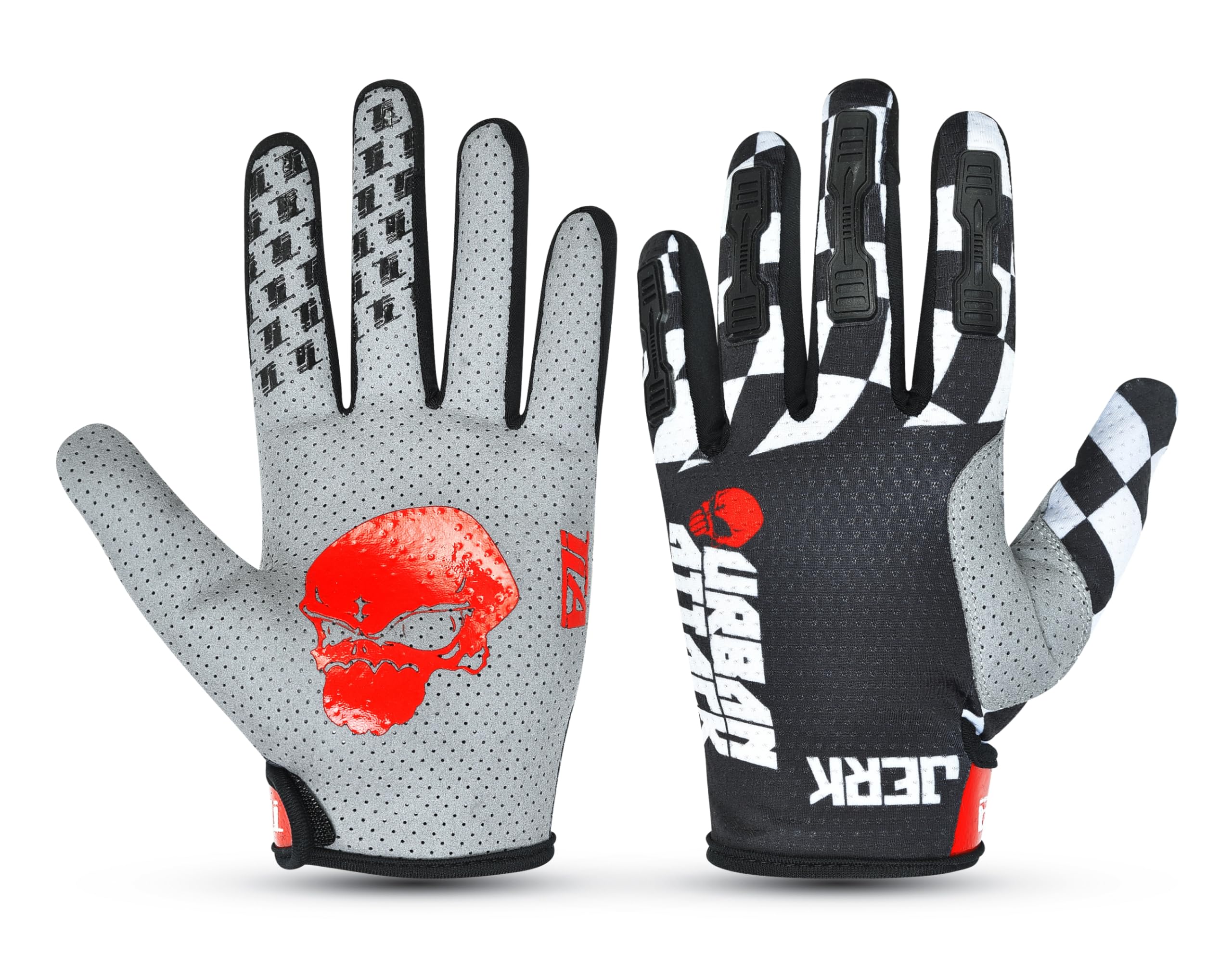 TLA JERK guanti motocross, mtb enduro, trial, bmx, unisex per uomo, donna e ragazzo, Abbigliamento moto e bici, Guanti ciclismo elasticizzati, leggeri, traspiranti e resistenti all’usura.