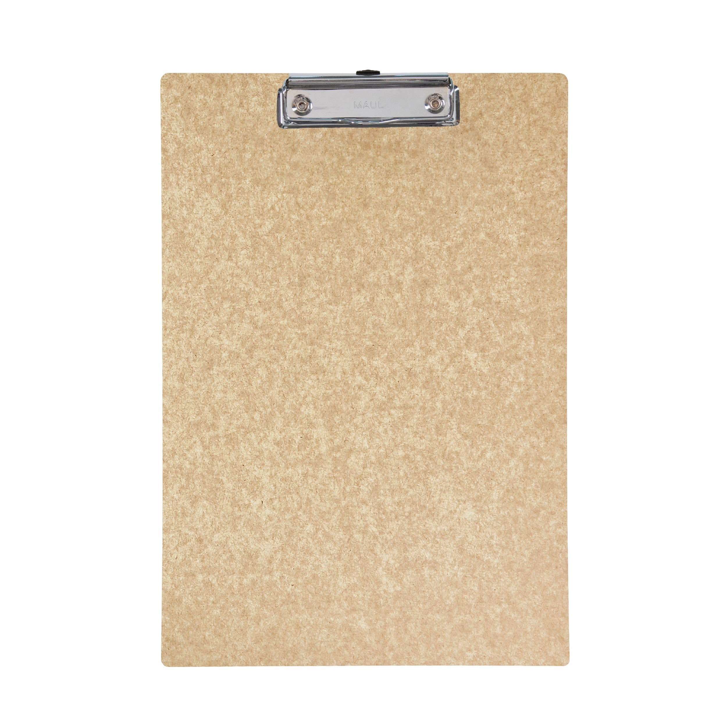 MAUL Maul Balance Clipboard A4 Cardboard Writing Board in DIN A4 Format Clipboard for Hanging Modern Clip for Storage of Paper for Office, Kitchen and Workshop Brown