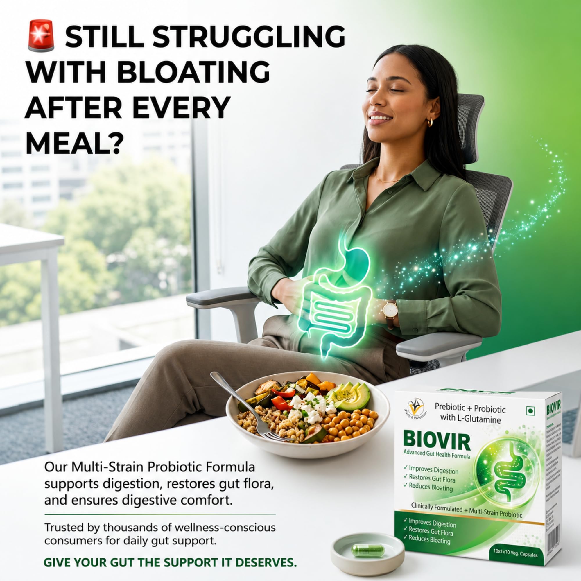 Virgo Healthcare's Biovir | Saccharomyces Boulardii Prebiotic and Probiotic | IBS | Diarrhea | Lactose Intolerance | 30 Capsules — Amazon image 6