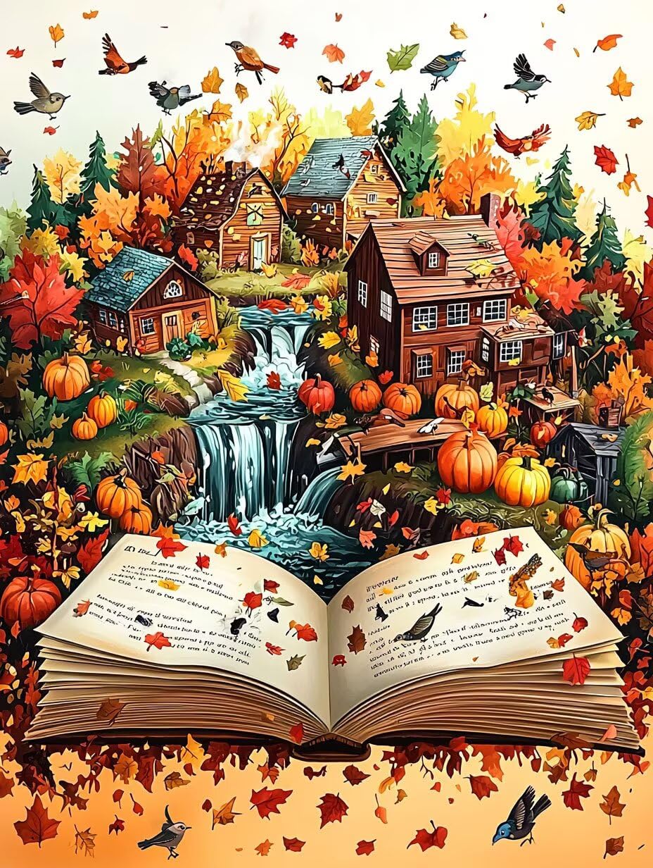 Dipingere con i Numeri Adulti Paesaggio della libreria, 80x100cm s-251 | Paint by Numbers Kit con Pennelli e Acrilico Pigmento, Fai da te Olio La Pittura di Numeri Kit, Decora la Casa, senza Cornice