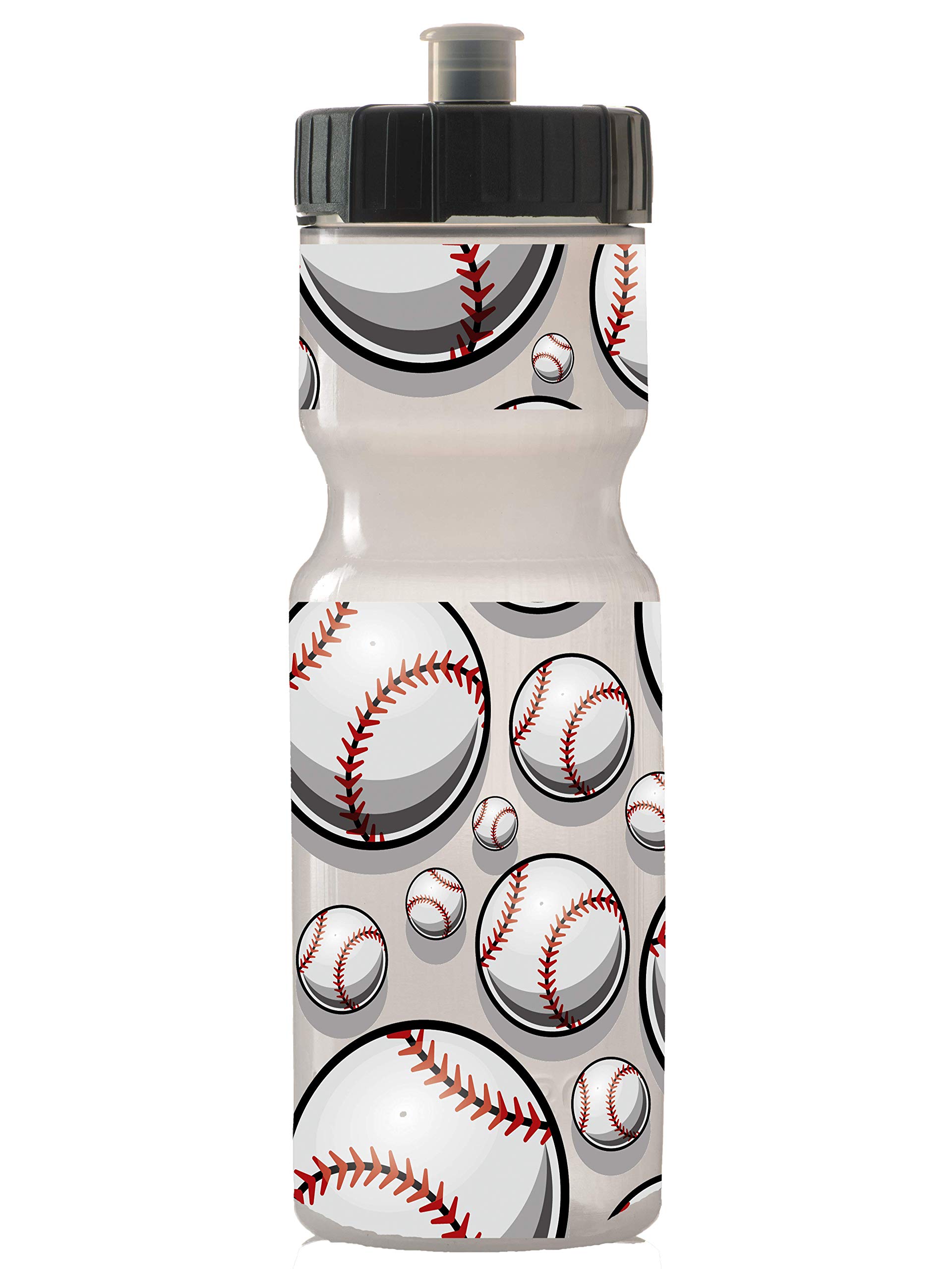 50 Strong 22oz Kids Sports Squeeze Water Bottle – BPA-Free with Pull Top Cap – Durable & Reusable for School, Boys & Girls – Made in USA – Baseball Theme