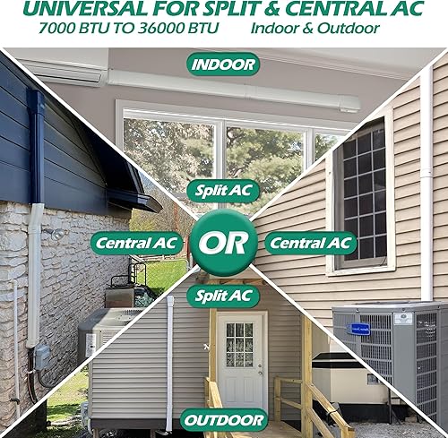 Miniatura 2 de Mini cubierta de línea dividida: 4 '' 7.5 pies línea ocultar para aire acondicionado mini split central AC HVAC - cubierta de tubería decorativa