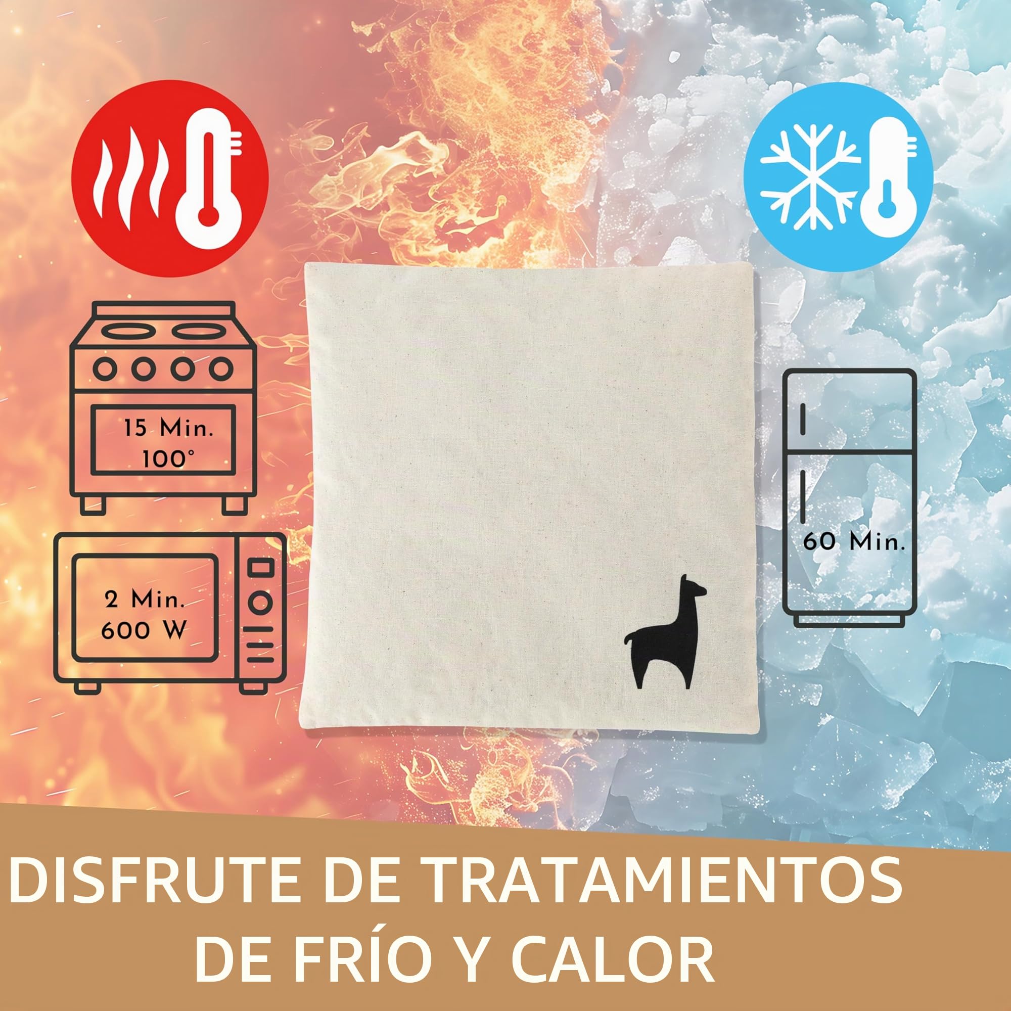 Nordstern Cojín térmico de huesos de cereza, 24 x 25 cm, cojín de granos para el microondas como regalo para mujeres y hombres, con funda 100% algodón