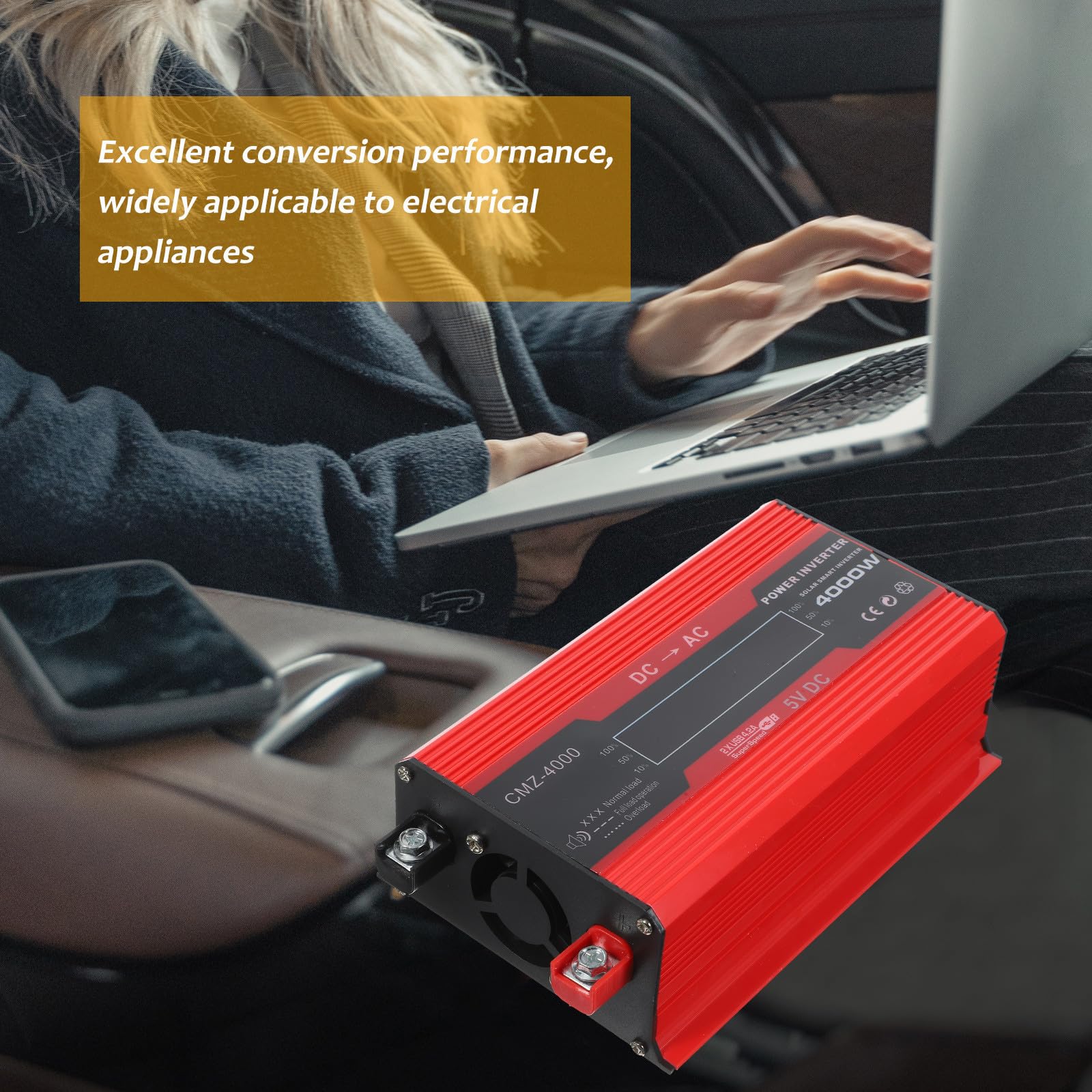 Inversor de Coche con Pantalla LCD 12v a 220v 4000w