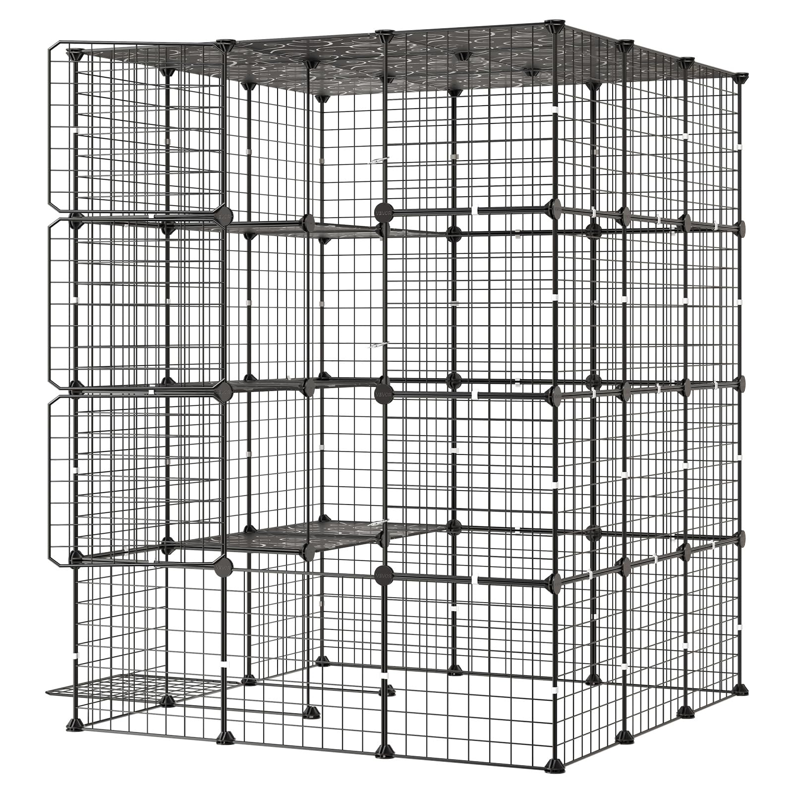 VEVOR Katzenkäfig Katzengehege 4-Stock Katzenauslauf 104,1x104,1x139,7cm