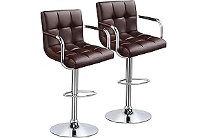 Yaheetech Tall Barstools Set of 2: Modern Swivel Bar Chairs with Backs