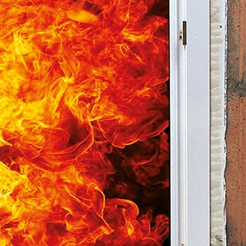 Miniatura 3 de Akfix Espuma en aerosol de bloque de fuego 840P (12 x 25.3 onzas), sellado de espuma expansible de poliuretano ignífugo de color naranja en ventana