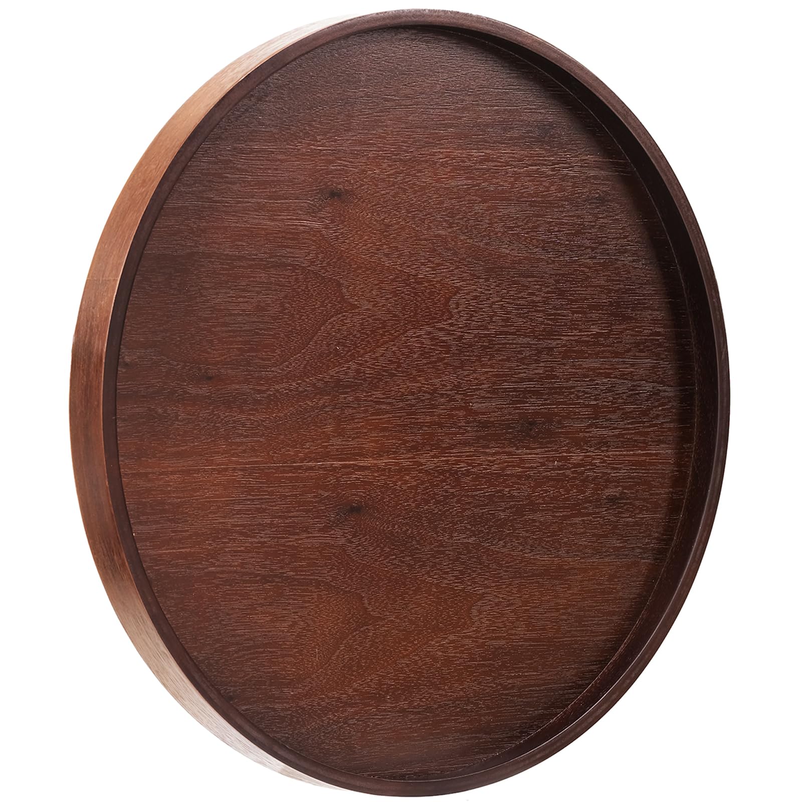 Extra großes, rundes Serviertablett aus Massivholz, klassischer Tee-/Couchtisch, dekoratives Ottoman-Tablett, Serviertablett für Frühstück im Bett, Snacks, Lebensmittel, Küche, Party, Bar, erhöhter