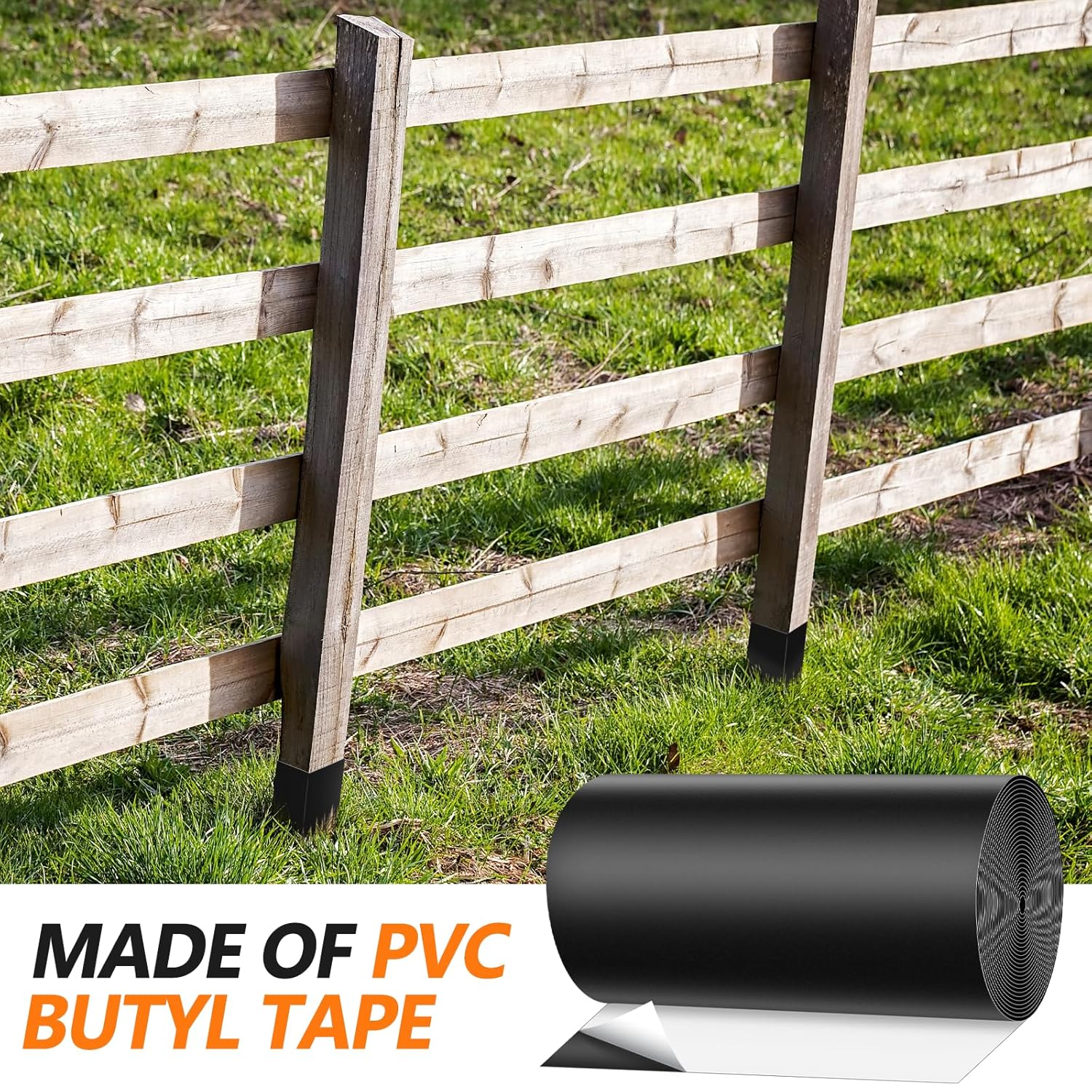 Fence Post Protector, 15 FT x 16.7 inch Roll Cut to Size, Waterproof Fence Rot Protection with 3" x 3" to 4" x 4" Square and 3" to 5" Round Posts