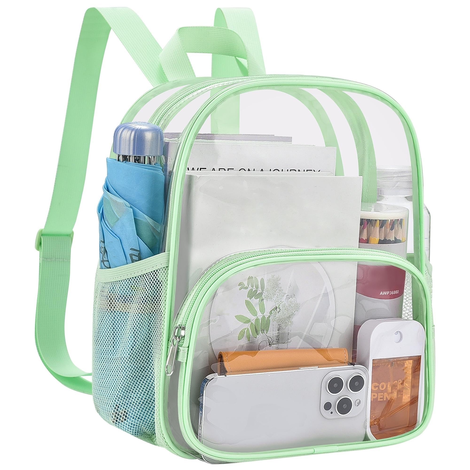 USPECLARE Medium Clear Backpack Stadium Approved 11.5 x 9.5 x 6 In | See Through Backpack for Little Boys &amp; Girls for Concert, Festival, Sport Events