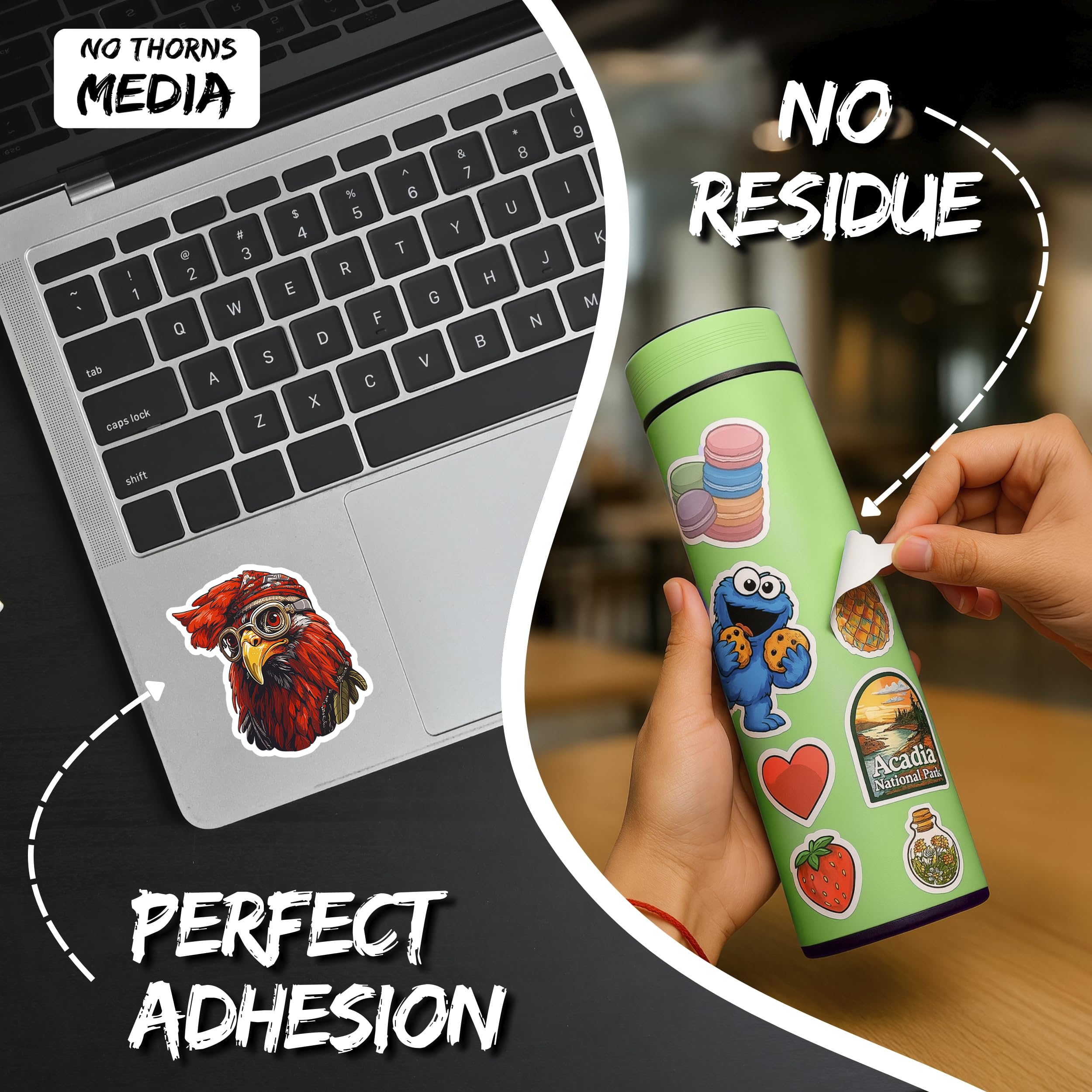 Aufkleber ‚Huhn Mit Bandana & Brille‘ – 10,2x10,2 Cm, Vinyl, Lustiges Vintage-Design Für Laptop, Flasche & Mehr