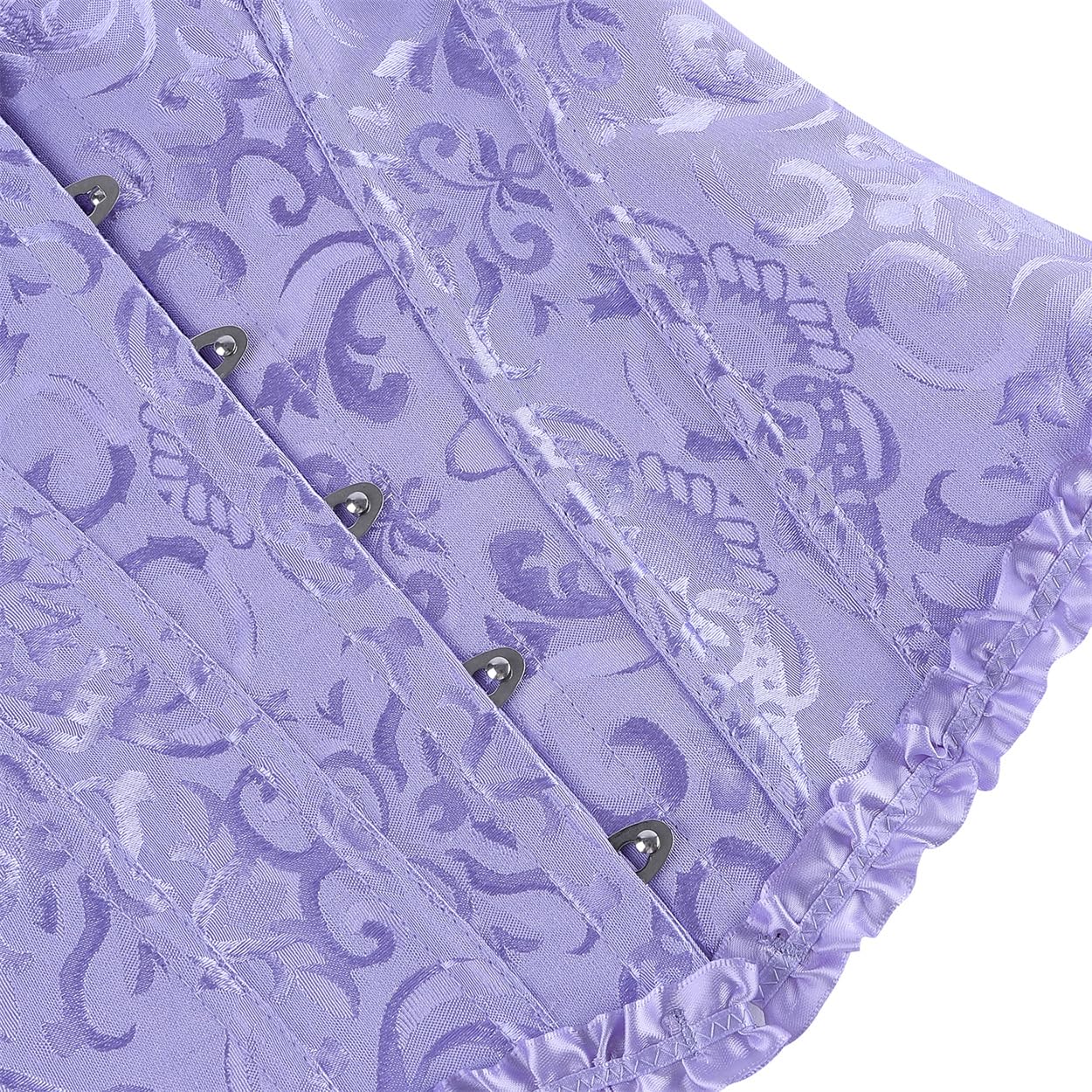 Kranchungel Corset Tops for Women: Renaissance Corset - Vintage Shapewear Bustier for Halloween Costume,Pirate & Themed Party: Large Light Purple