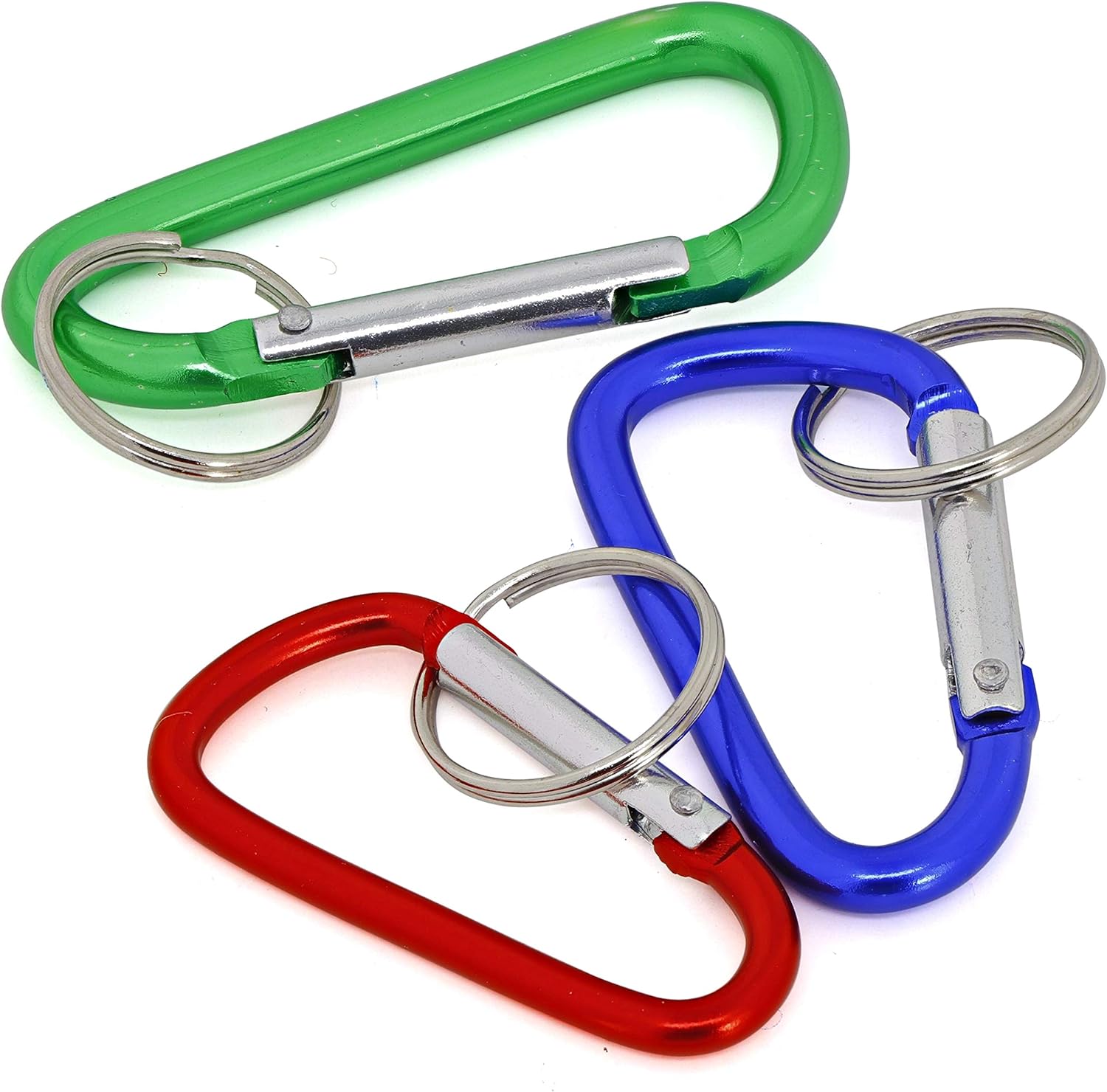 RamPro D-Shaped Carabiner Keychain Clip Spring Loaded Closure Durable Gourd Hook Sports Accessories for Outdoor, Home, Camping, Hiking, Backpack (Pack of 3) : Sports & Outdoors