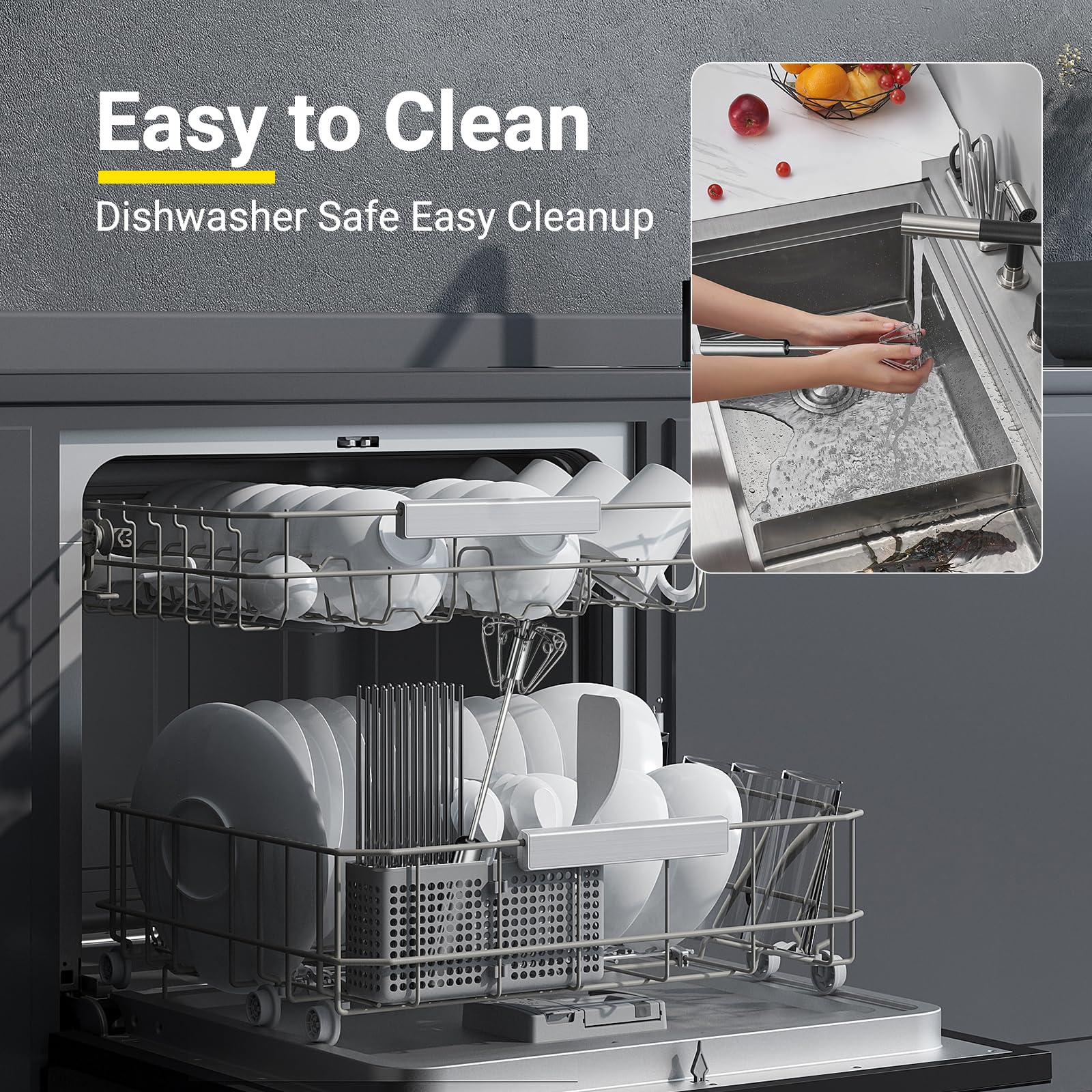 JLiup Egg Whisk,2025 Upgraded Stainless Steel Semi Automatic Whisk,Hand Wisk Egg Beater Easy to Use for Making Cream, Blending, Whisking, Beating & Stirring (12 Inch) - Image 4