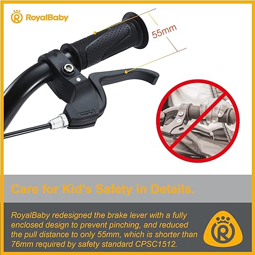 Miniatura 10 de RoyalBaby - Bicicleta unisex de estilo libre, 12, 14, 16, 18, 20 pulgadas, para niños de 3 a 12 años, múltiples opciones de color