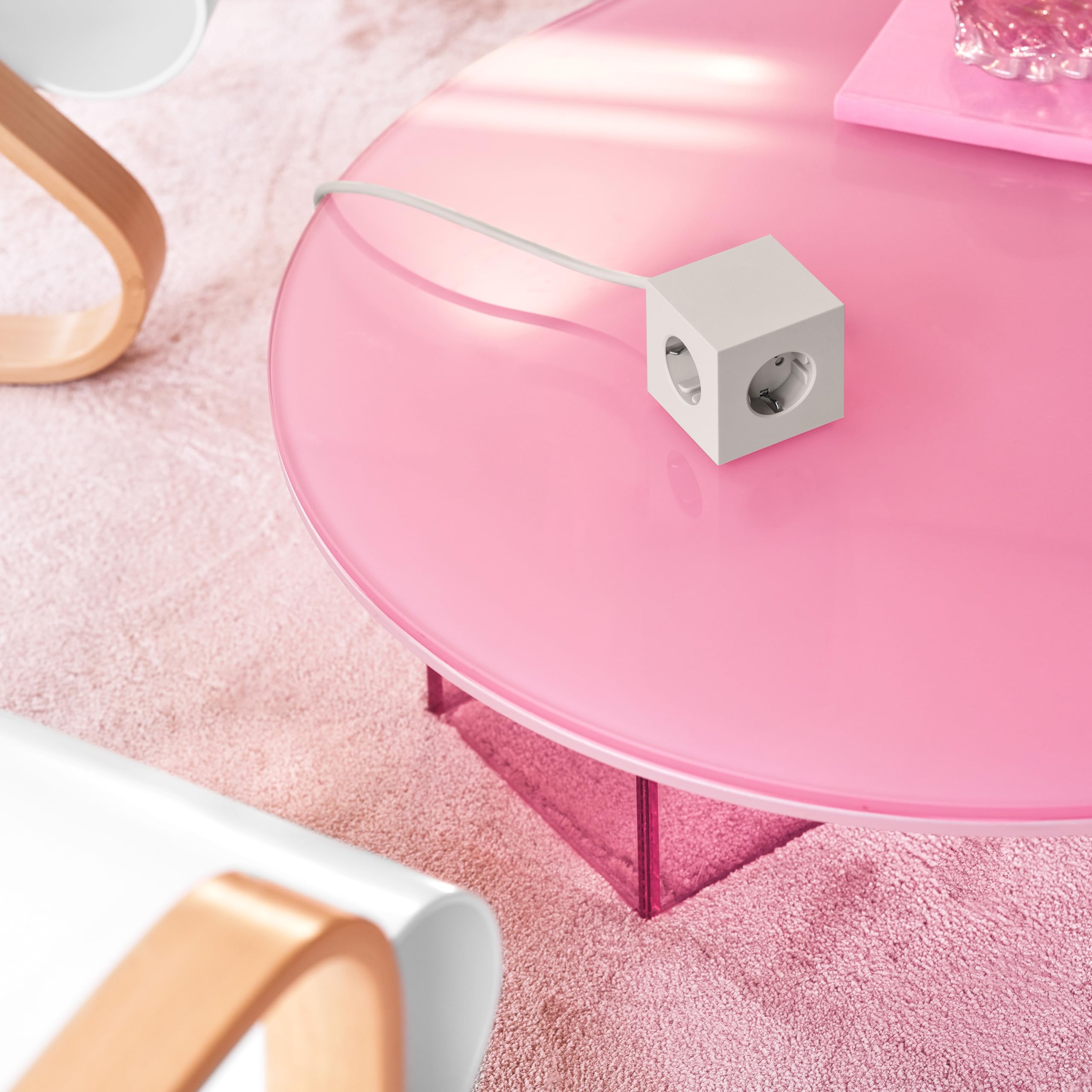 Avolt Square 1 Multipresa Cubo Design Elegante, 3 Prese, 2 USB-C 30W | Multipresa design elegante grigia. Cubo multipresa magnetico, ricarica USB-C 30W per scrivania, casa e ufficio