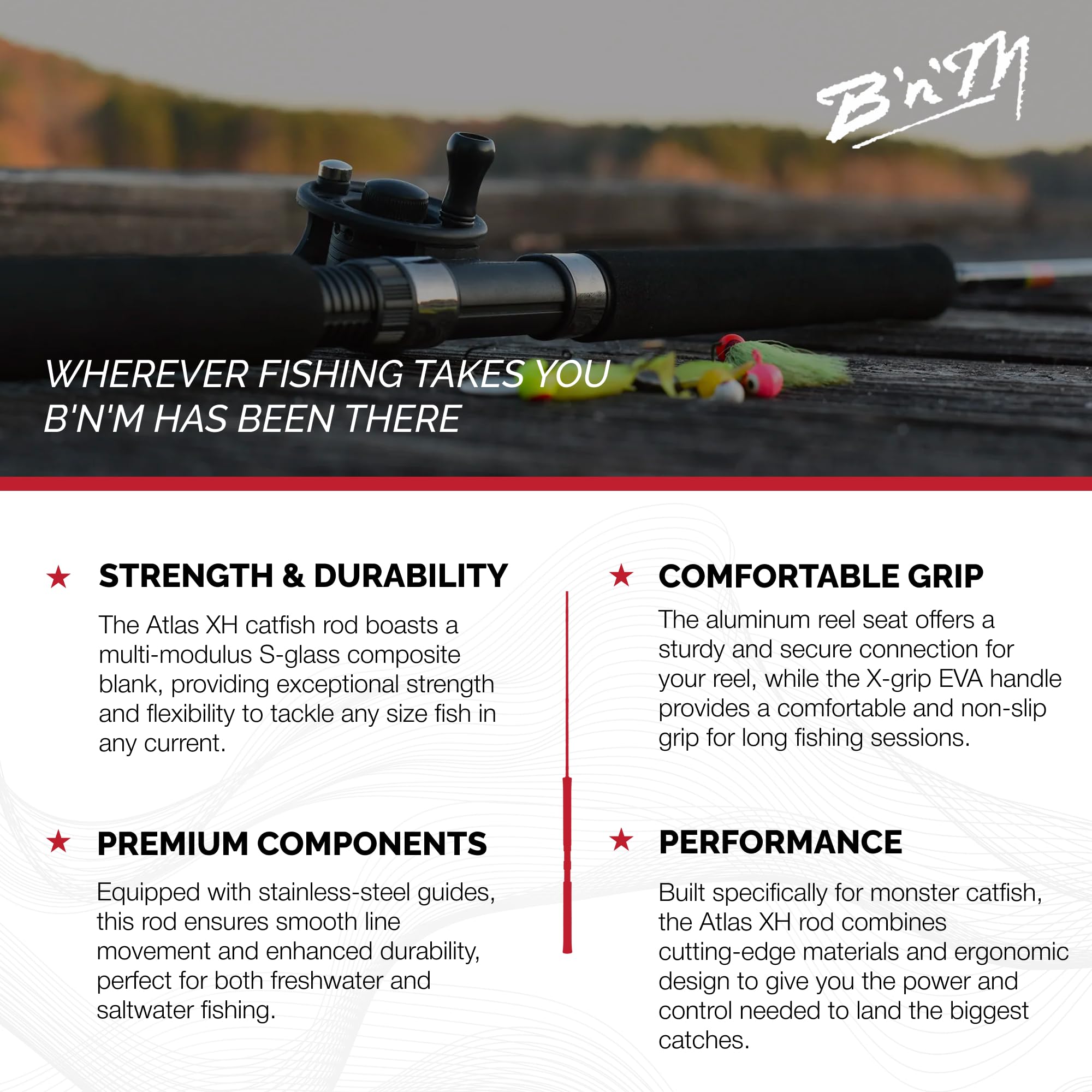 CatFish　8パック Ugly Stik Catfish Spinning Rods, 8' Medium Heavy Fishing Rod