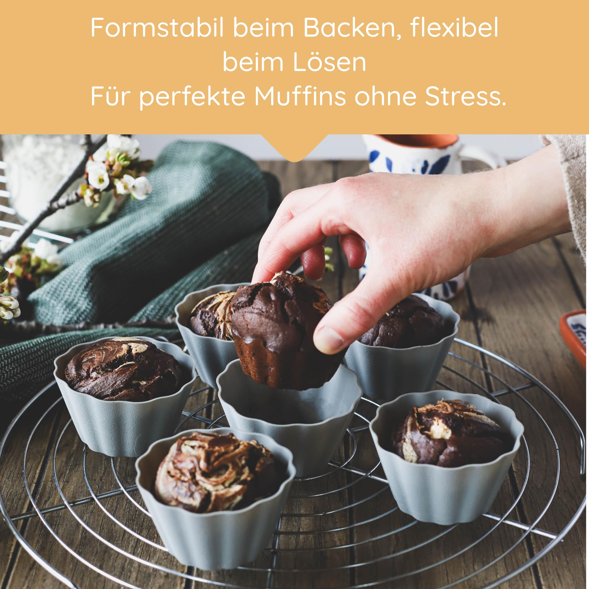 Backefix Silicone Muffin Cups 24 pcs, 7.5×4 cm, 100 ml Each, Reusable Cupcake Liners, sturdier Than Paper Liners - Image 4