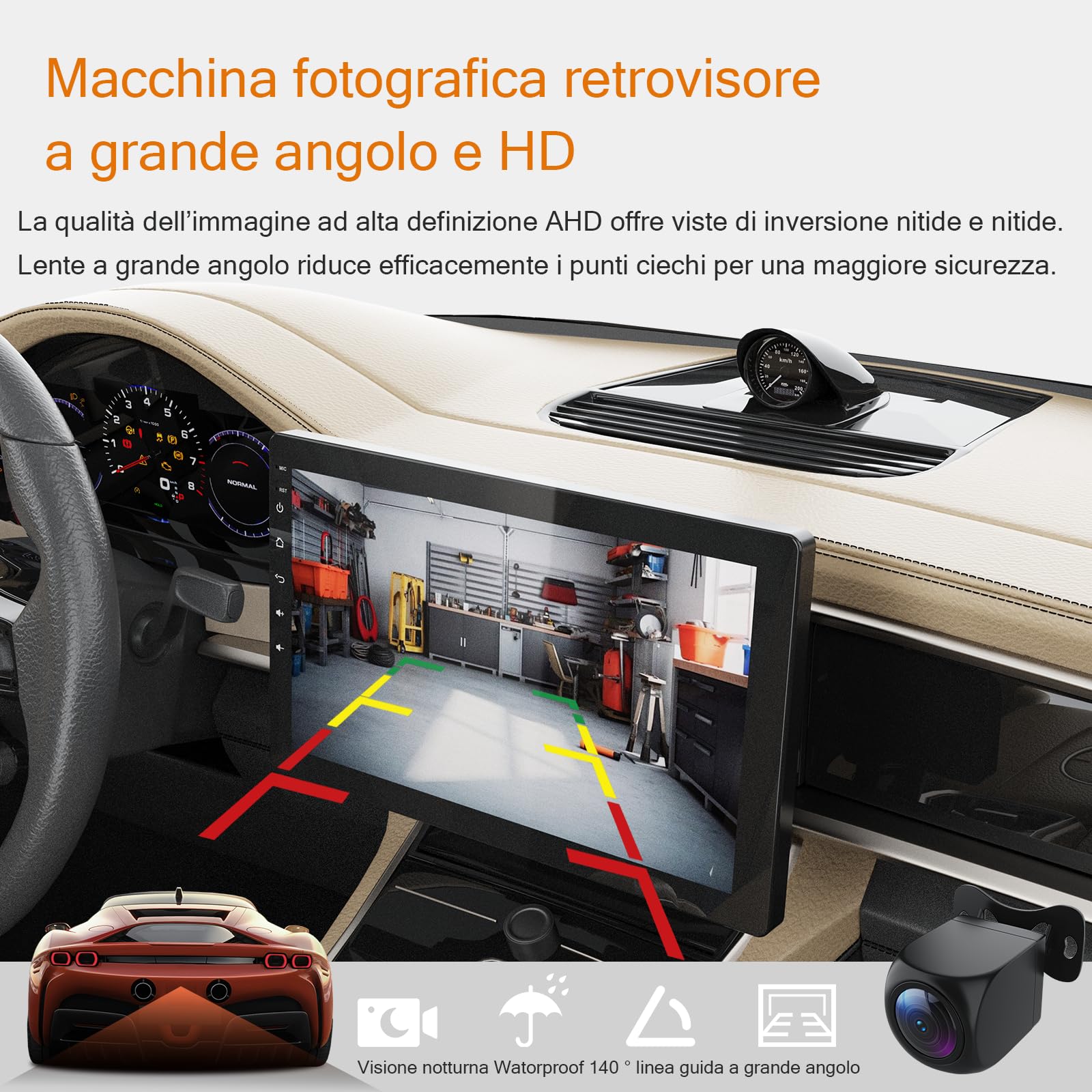 Haudio Girevole a 360° Autoradio 1 DIN Bluetooth con CarPlay & Android Auto,10.1 pollici girevole Touchscreen Lettore,con fotocamera di backup 1080P,Mirror Link,Bluetooth,AUX,RDS,FM/AM Radio