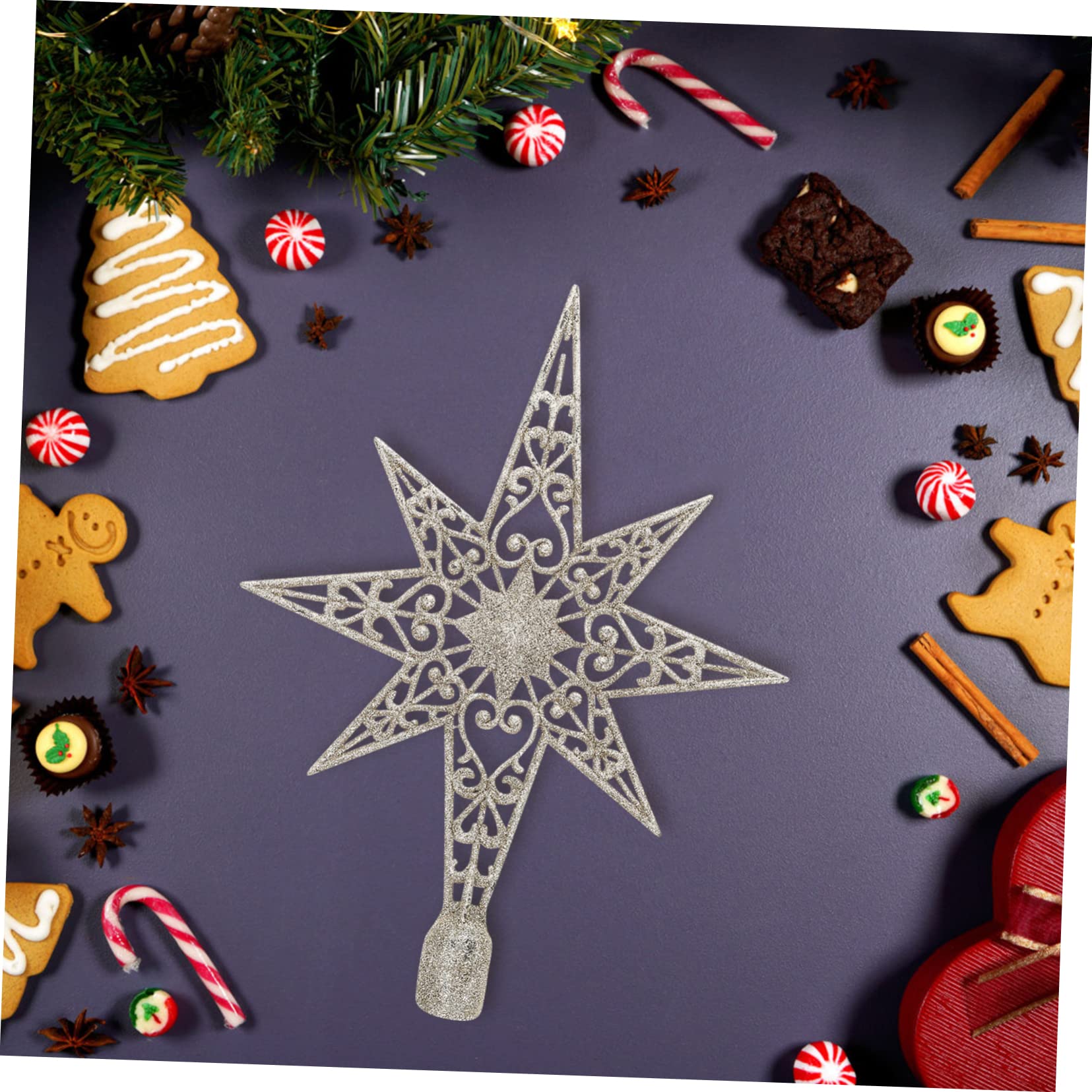 Zerodeko 4 Stück Weihnachtsbaumspitze Stern Vintage-baumspitzen Leichte Stern-baumspitze Plüsch Lichterketten Weihnachtsbaum Dekorationen Beleuchtet Christbaumspitze Gold Tür Plastik