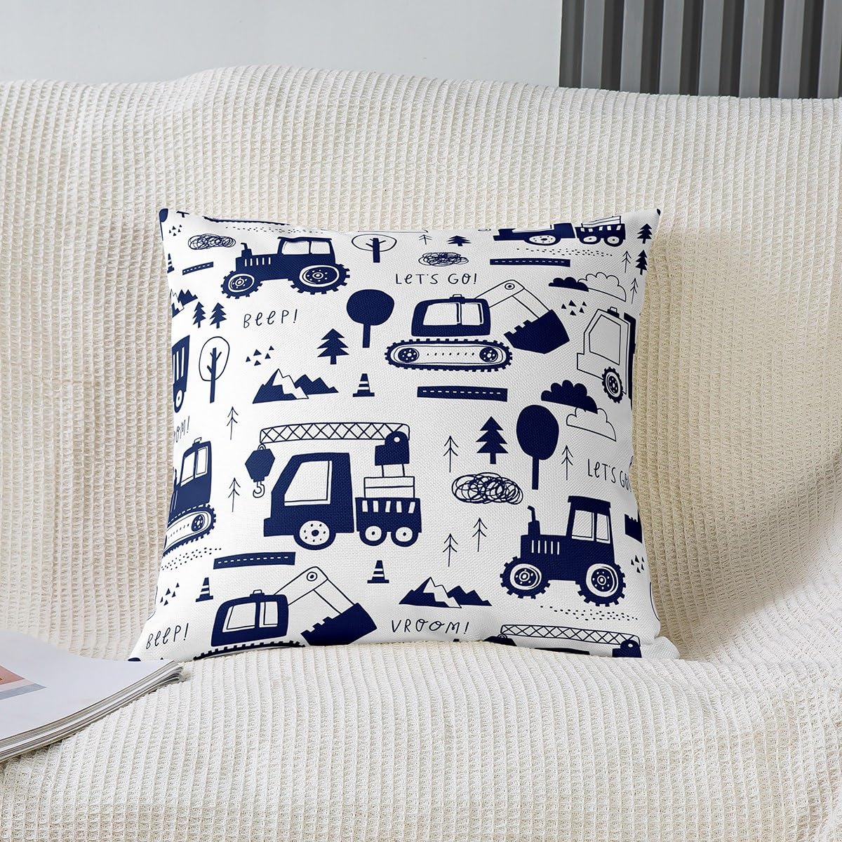 Construction Pillow Cases Cushion Covers Equipment Trucks Throw Pillow Covers 22