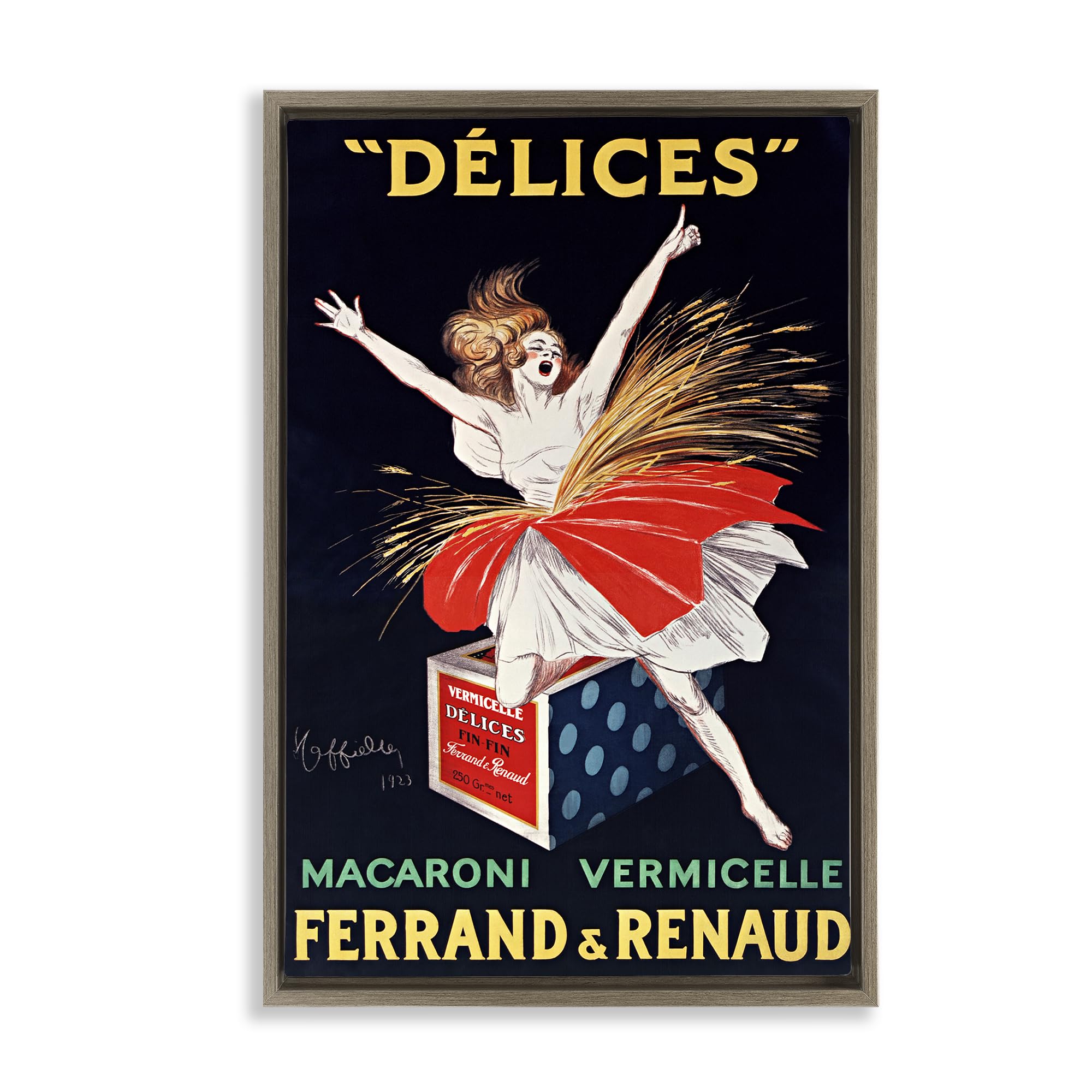 'Vintage Dancer Food Advertisement'| Floating Frame Canvas Art