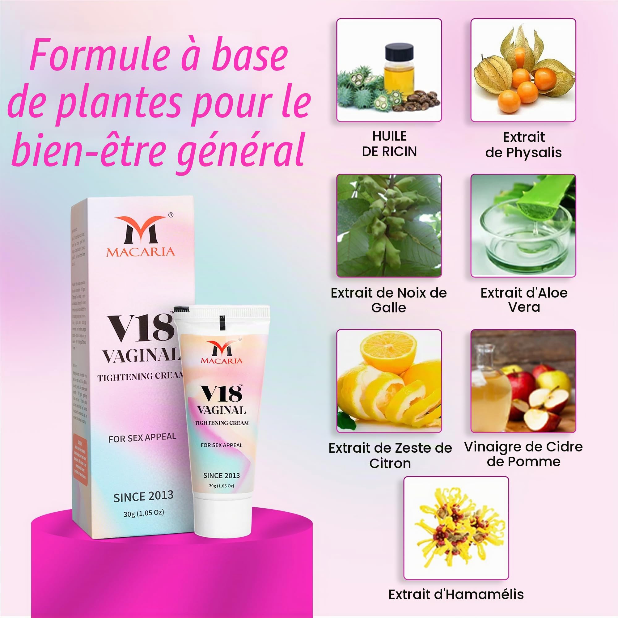 V18 Vaginal Pussy yoni Tightening Cream Gel, Natural Tightening Gel for Vag, Fast Vagina Tightening. Improves Vaginal Health, Enhances Intimate Sensitivity