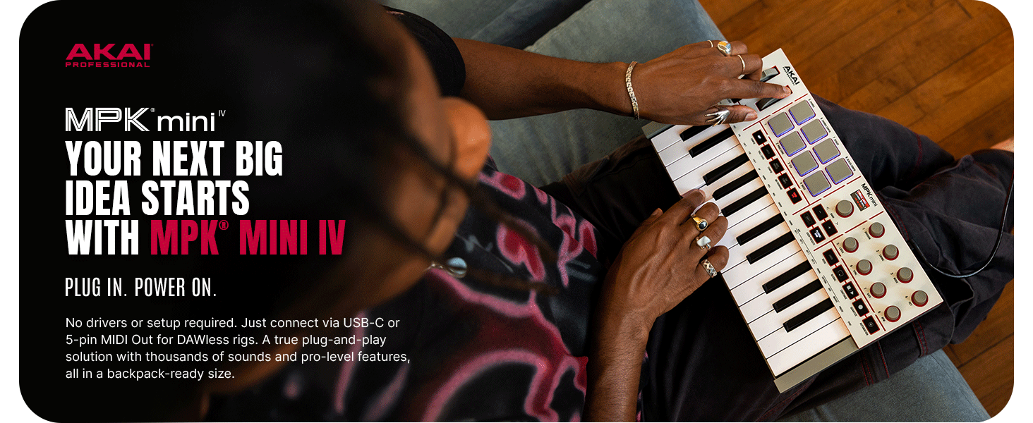 Amazon.com: Akai Professional MPK Mini IV USB-C MIDI Keyboard