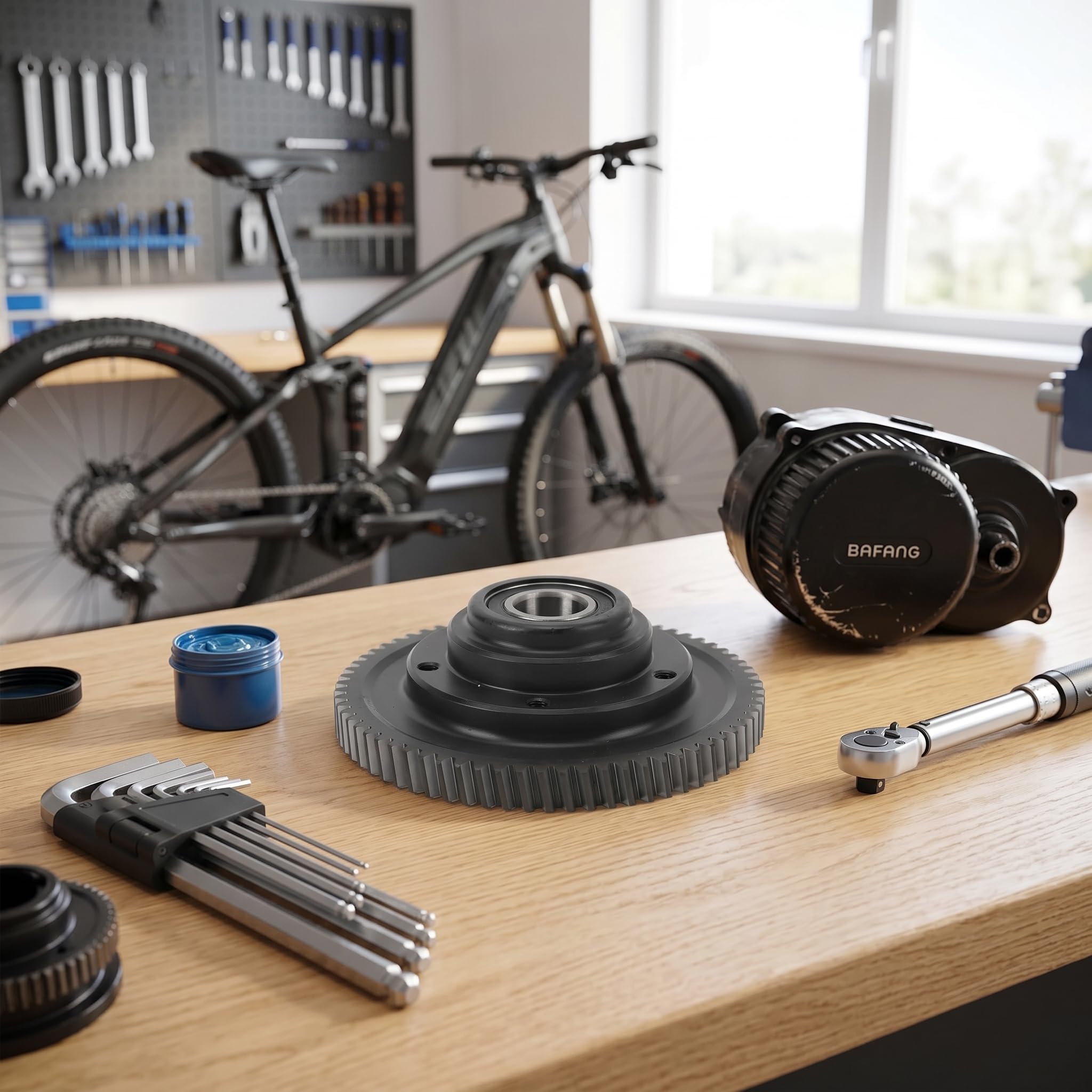 Engranaje de Piñón Grande, Bajo Ruido Alta Resistencia Motor Medio Procesado CNC para Reparación de Motores Eléctricos y Mejora de Rendimiento en Bicicletas Eléctricas