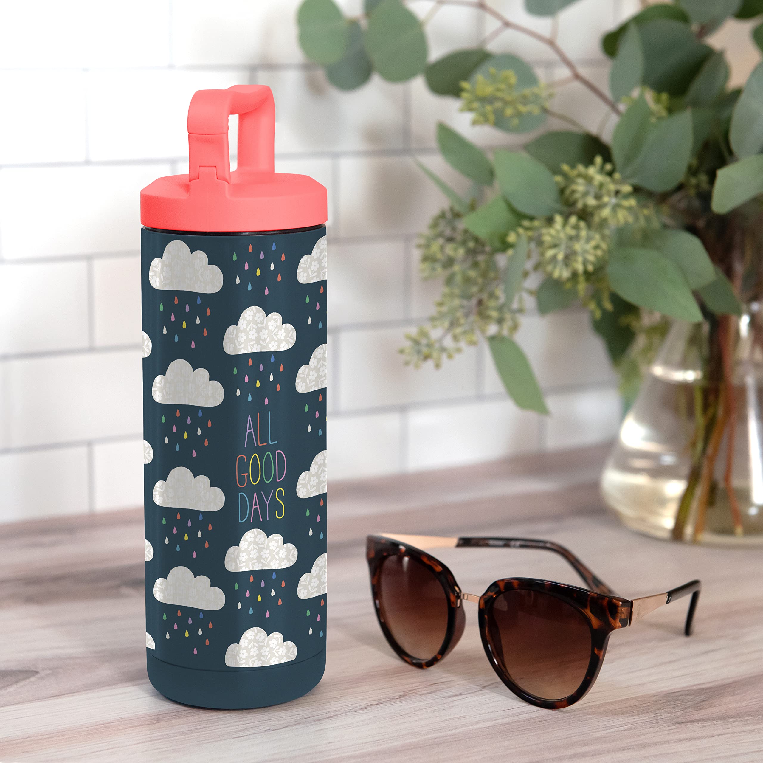 Studio Oh! Isolierte Edelstahl-Wasserflasche 590 Ml – BPA-frei, Mit Karabiner, Auslaufsicher