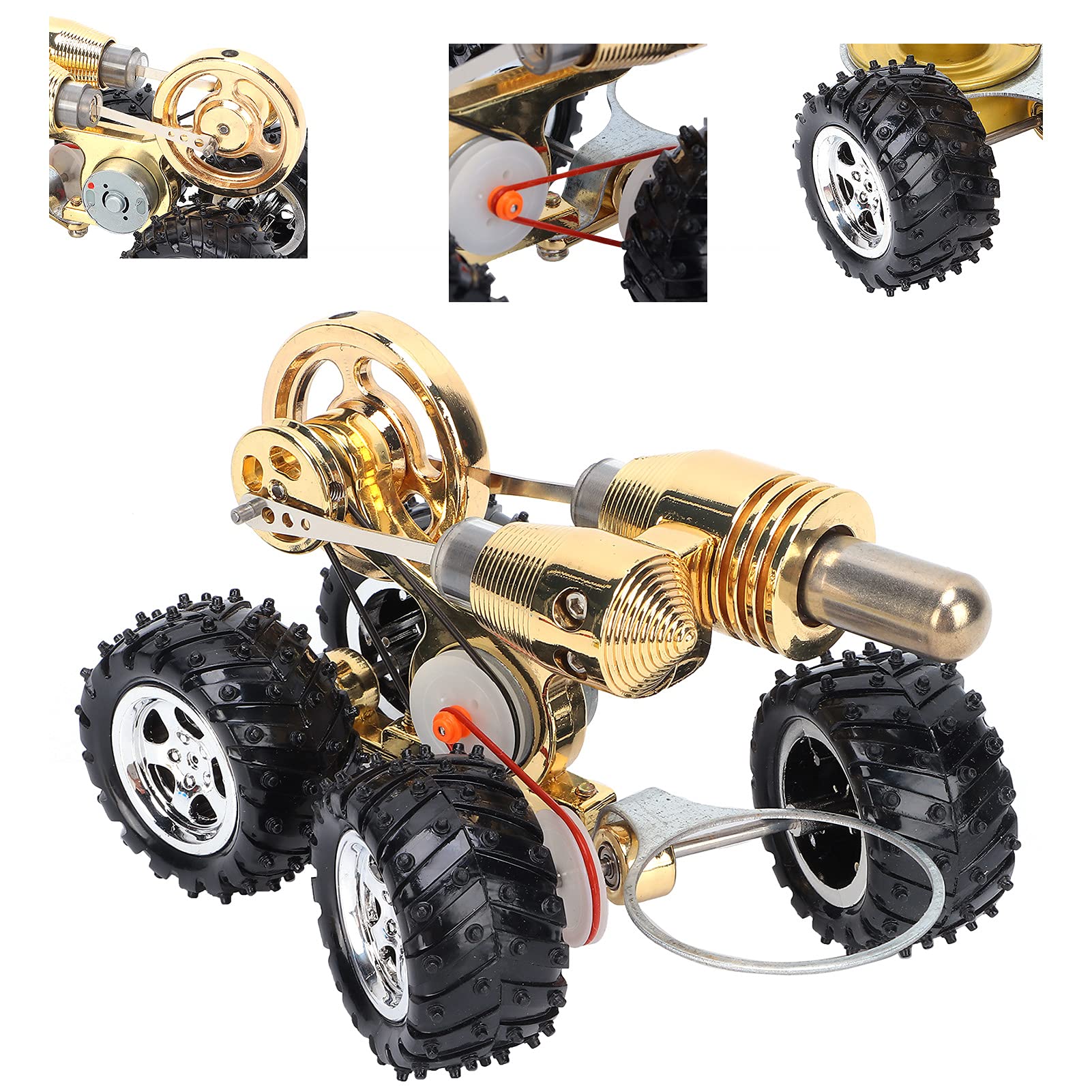 Generic Modello di Motore per Auto Stirling Squisito Kit di Fisica in Miniatura in Lega di Zinco Giocattolo per L'apprendimento della Fisica in Aula Oggetti di Scena per Bambini e Adulti 6,2 X 4,5 X