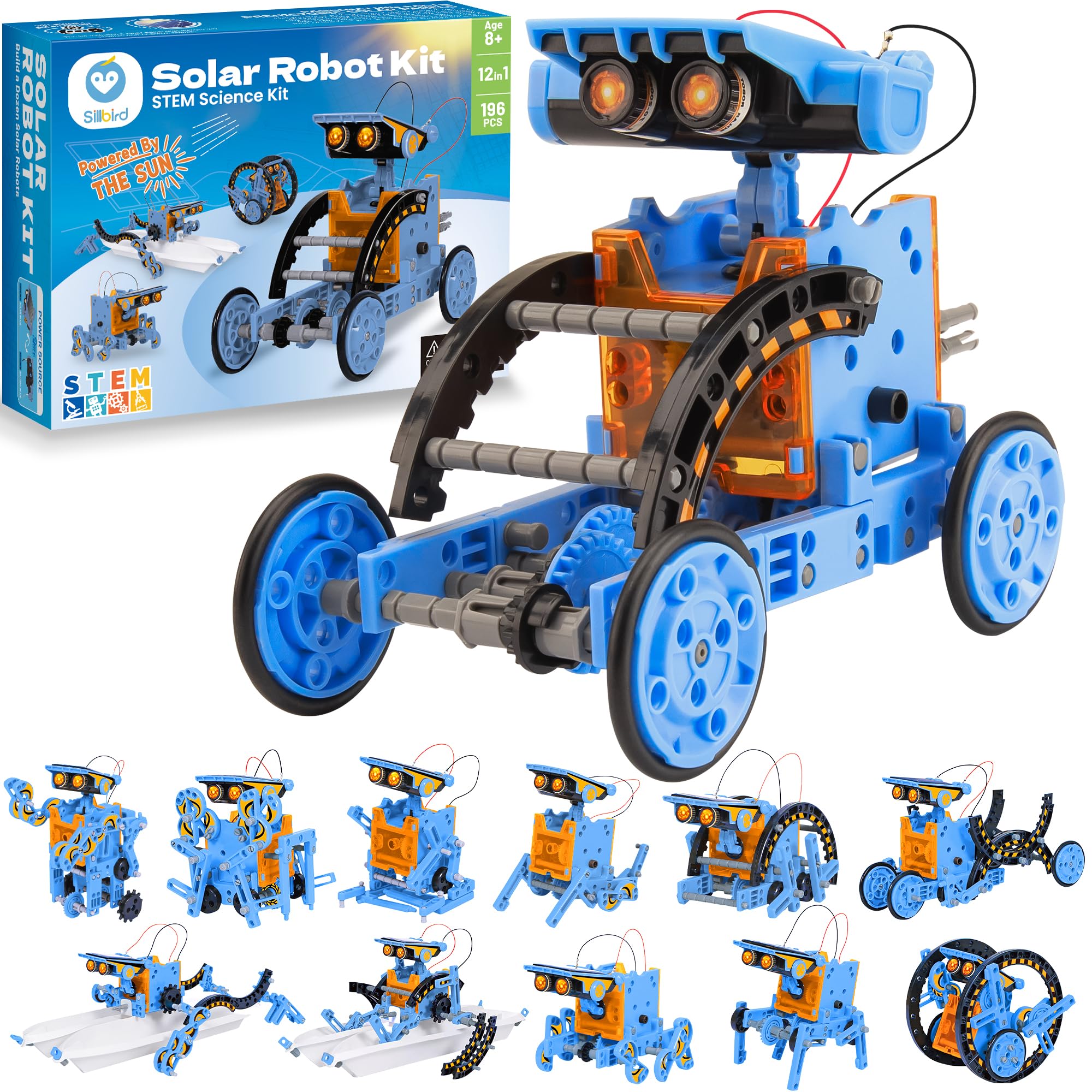 Sponsored Ad – STEM 12in1 Solar Robot Toys for Ages 8-13, Solar and Cell Powered Dual Drive Motor DIY Building Science Educational Kit, Gift for Kids 8 9 10 11 12 13 Years Old