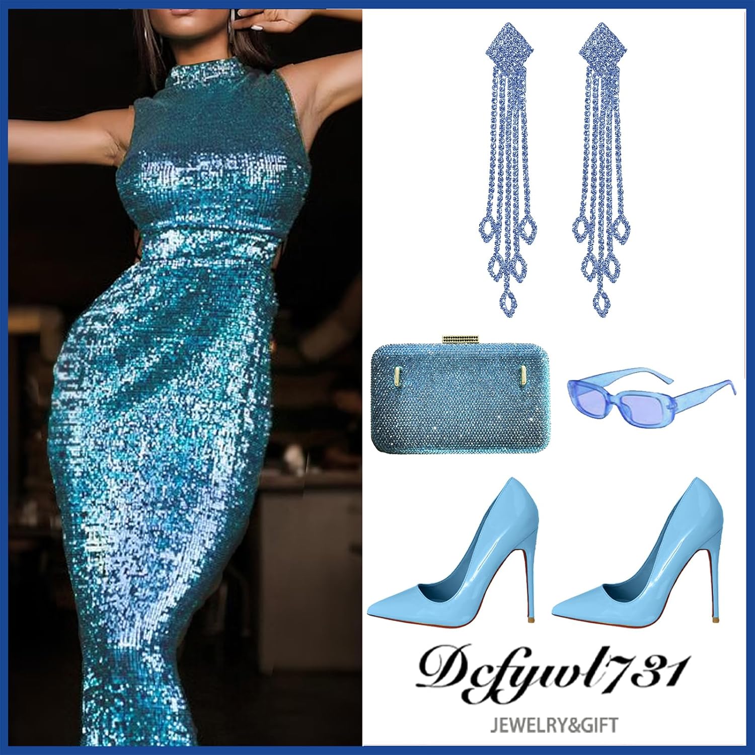 Rhinestone Tassel Earrings for Women Bling Sparkly Long Tassel Earrings Prom Earrings Bling Crystal Chandelier Earrings Wedding Party Prom Dress Outfit Jewerly Gifts for Her - Image 5