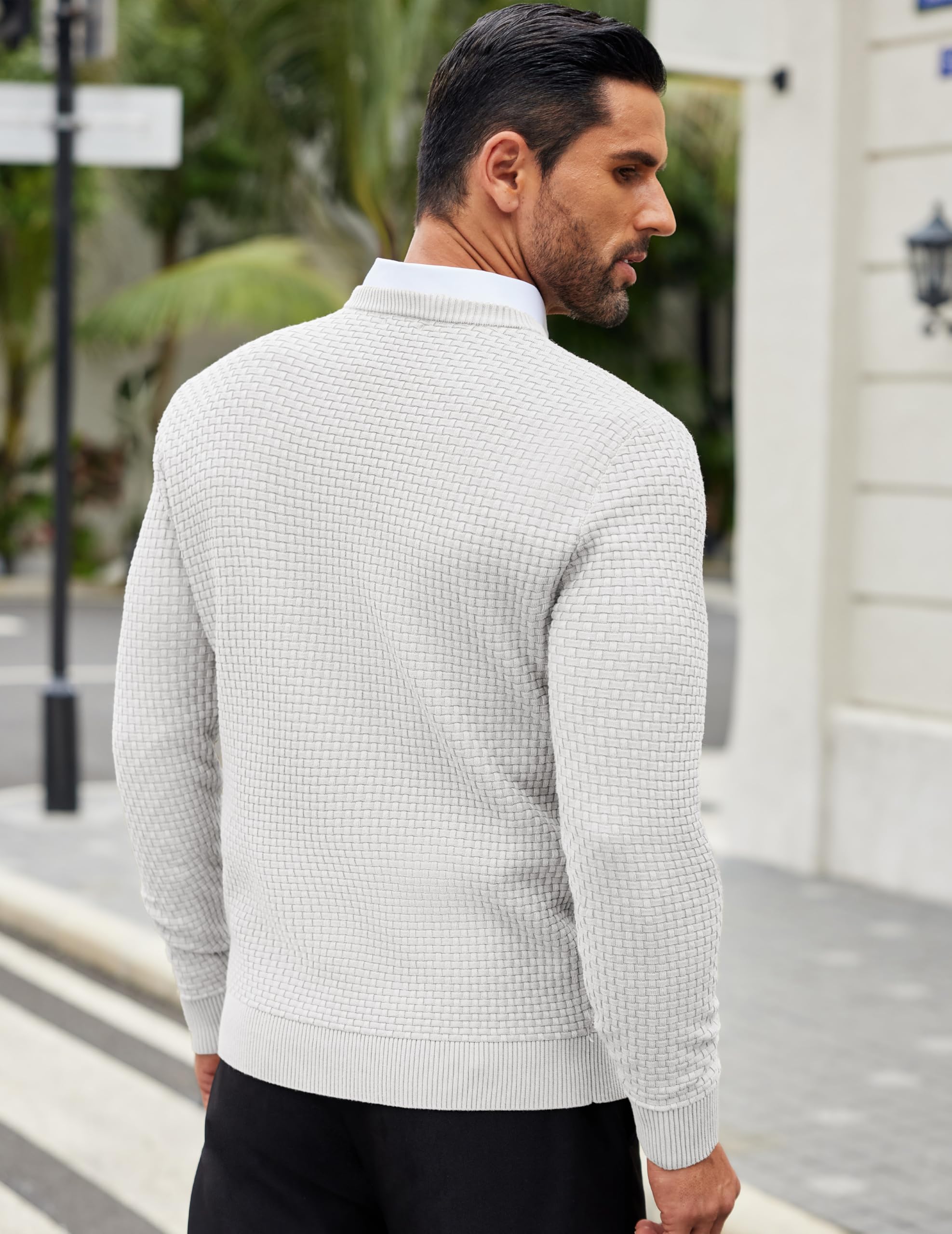 COOFANDY Maglioni Uomo Girocollo Maglione a Maglia Casual Felpa Firmati a Maniche Lunghe Maglione da Lavoro Uomo Estivo Sweater Business