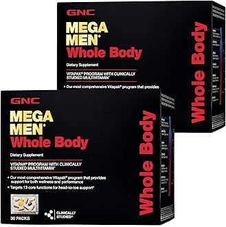 GNCMega Men Whole Body Vitapak | Supports Wellness and Performance | Twin Pack (2 x 30 Count)