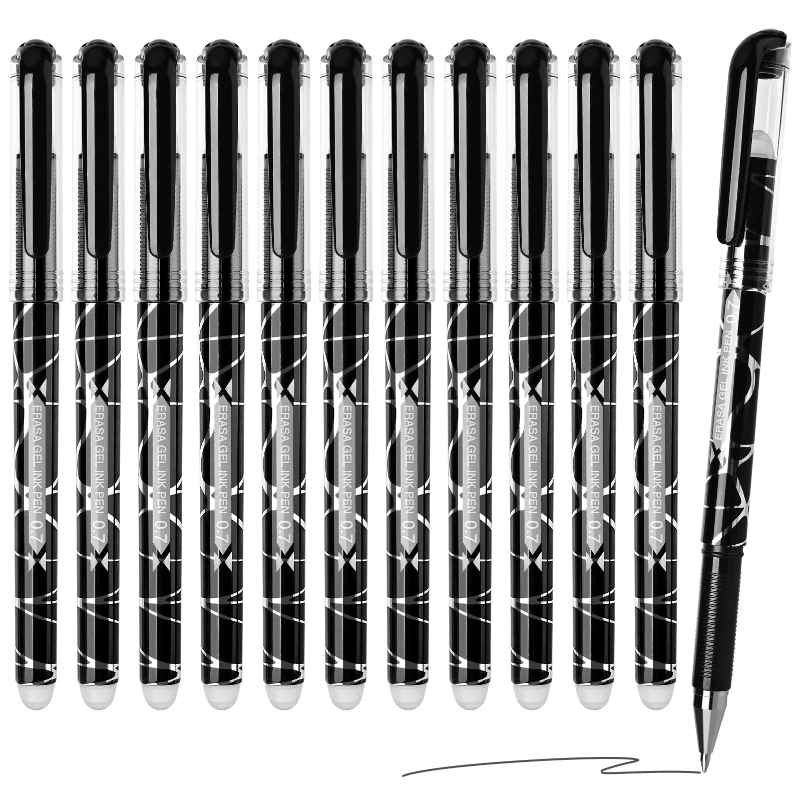 Temiary 12 Pcs Erasable Gel Pens, Make Mistakes Disappear, Fine Point 0.7 mm, No Need for White Correction Tape, Pen with Eraser Used for Completing