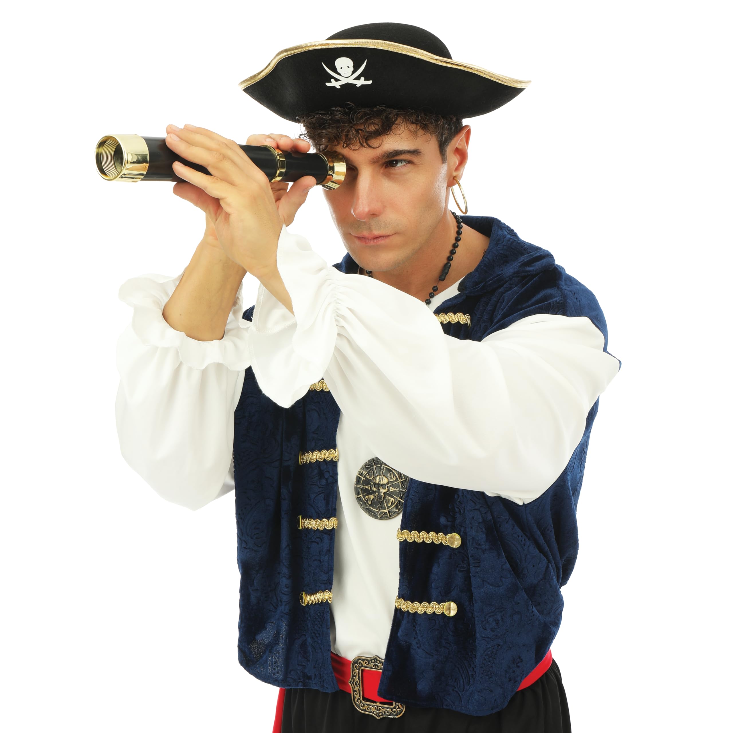 Longue-vue Corsaire Pirate 25x30 Mm - Télescopique 33 Cm, Pour Cosplay, Déco, Observation