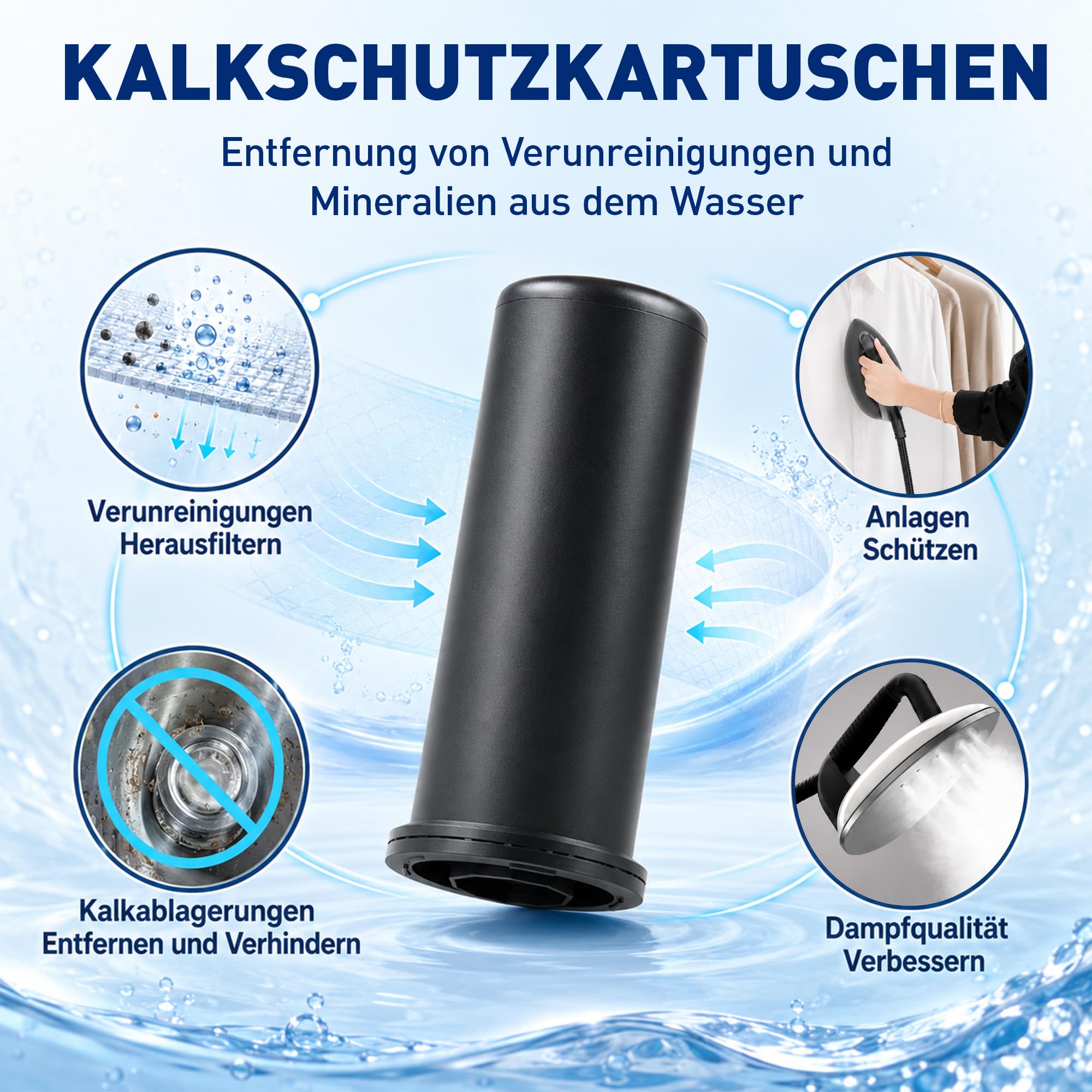 3 Stück Kalkschutzkartuschen für Laurastar Lift/Lift Plus/Lift Xtra Dampfbügelstationen Kalkschutz Korrosionsschutz Water Filter