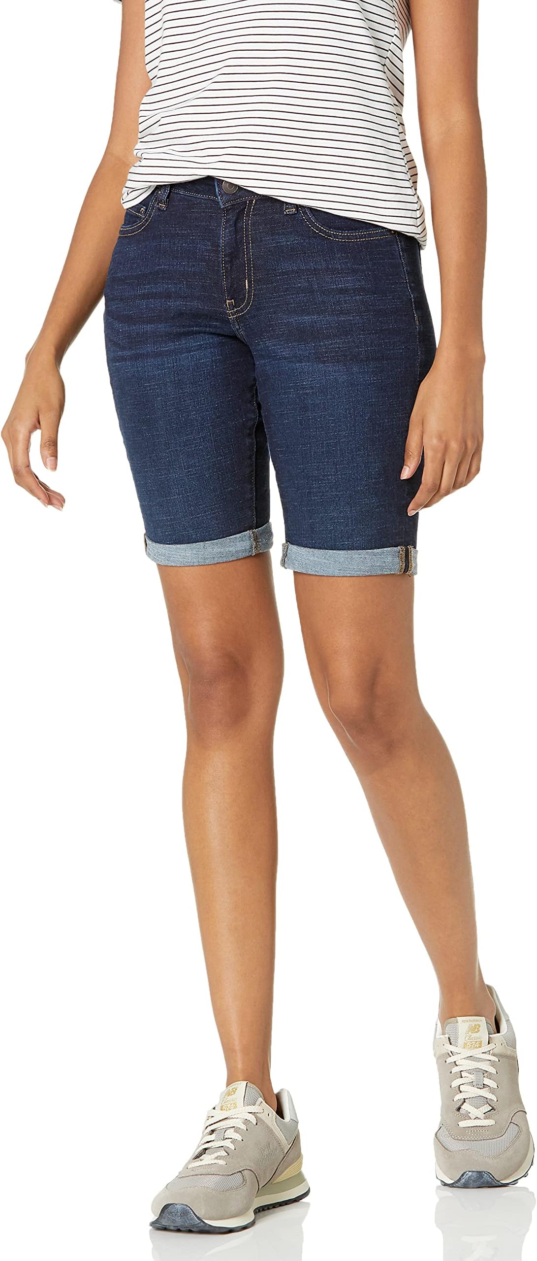 Women's Slim-Fit 9" Denim Bermuda Shorts