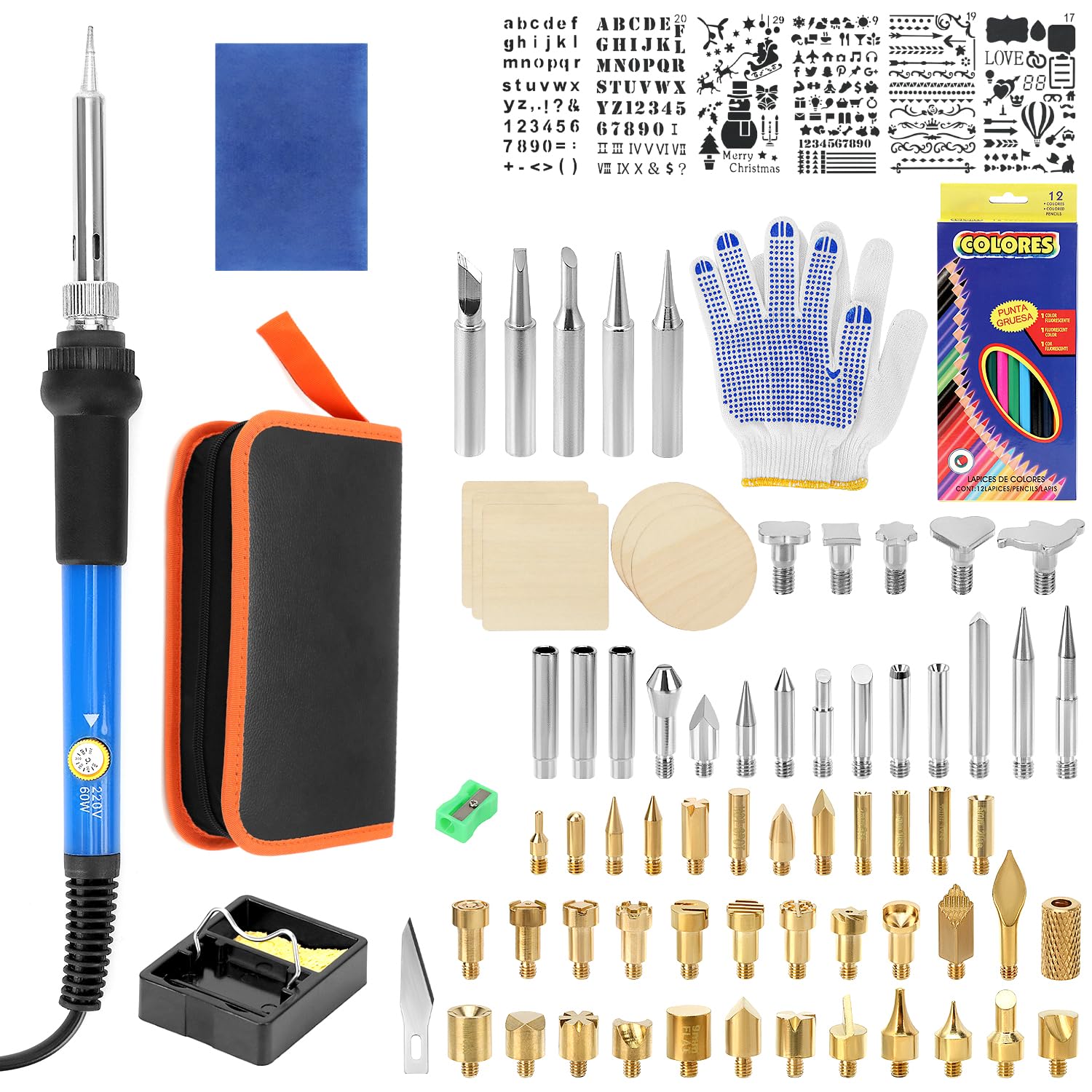 qwork kit pyrogravure bois 110 pièces