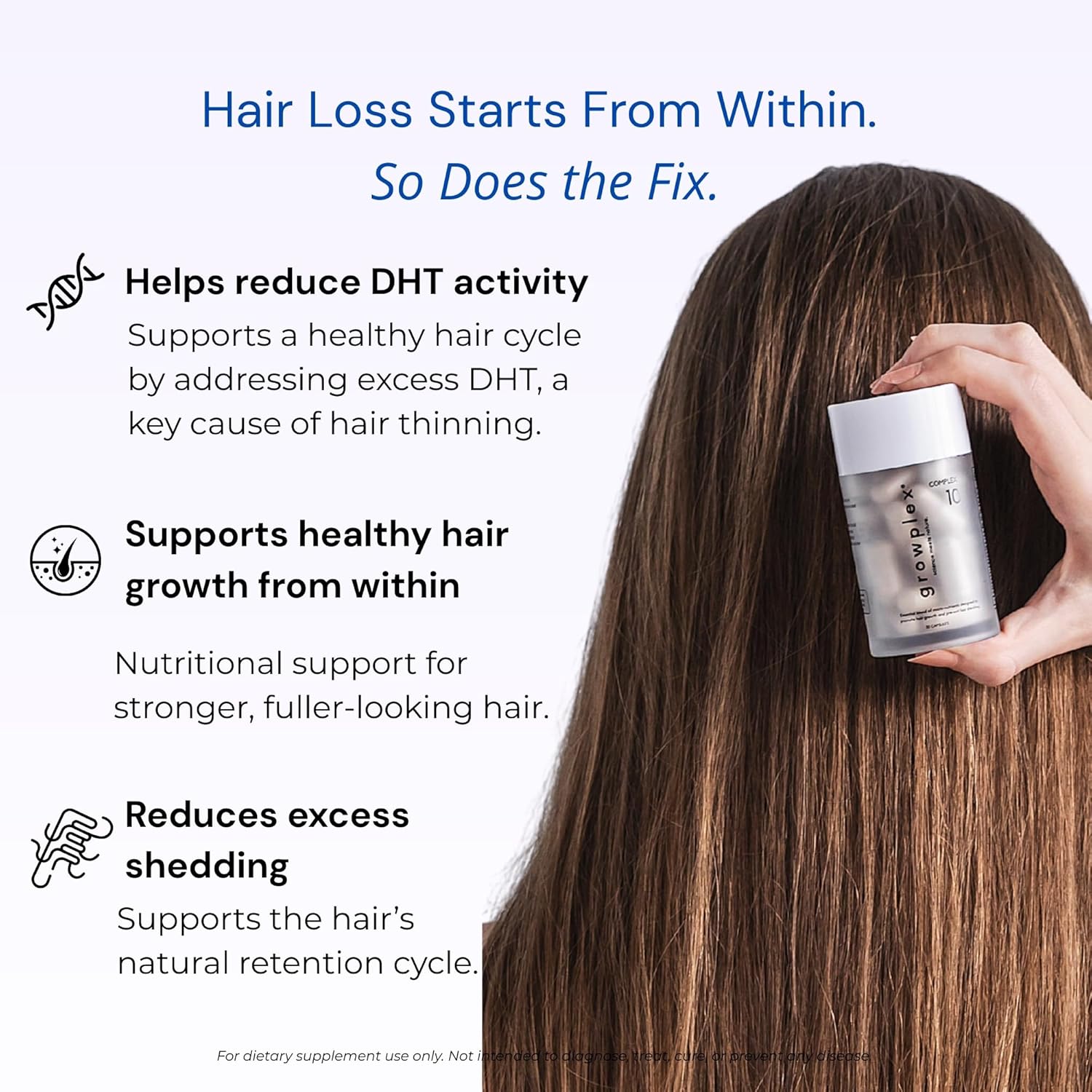 Complex10 Hair Support Supplement with Biotin, Collagen & 10 Essential Nutrients – Supports Healthy, Stronger-Looking Hair – 30 Capsules for Men & Women - Image 6