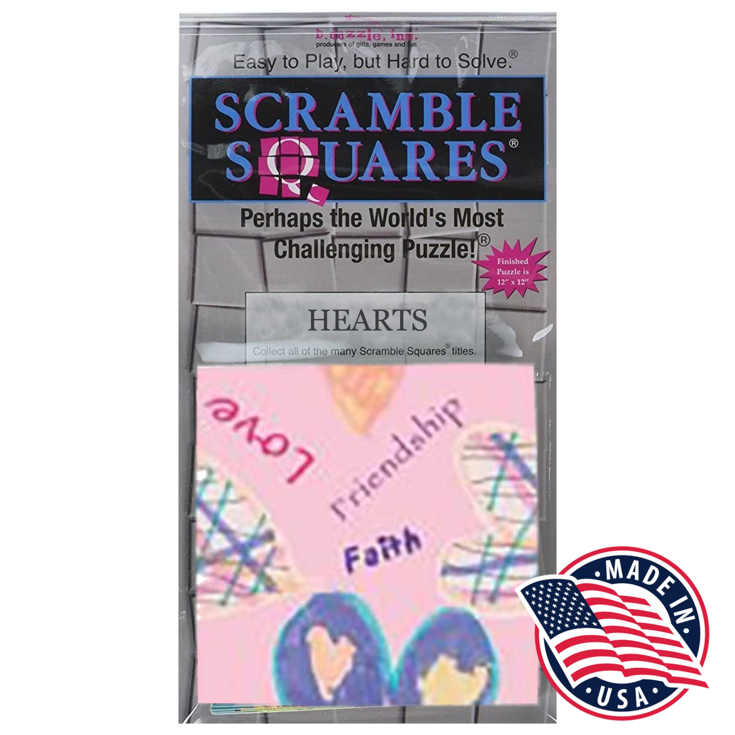 Amazon.com: B. Dazzle - Hearts 9 Piece Scramble Square Puzzle