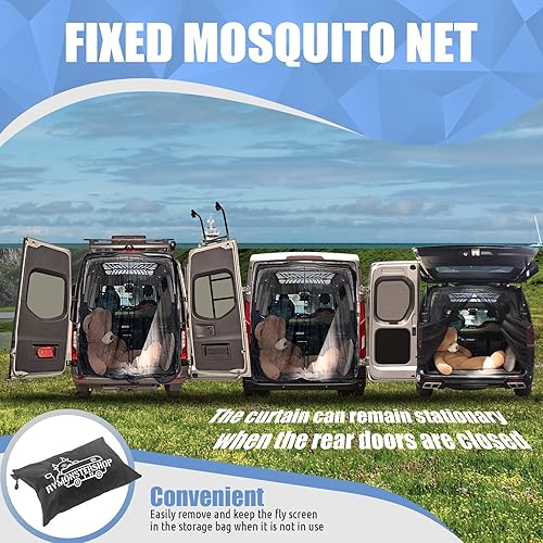 Miniatura 5 de Red magnética para puerta de furgoneta, compatible con Mercedes Sprinter, Ford Transit (grande 83 x 59 pulgadas)